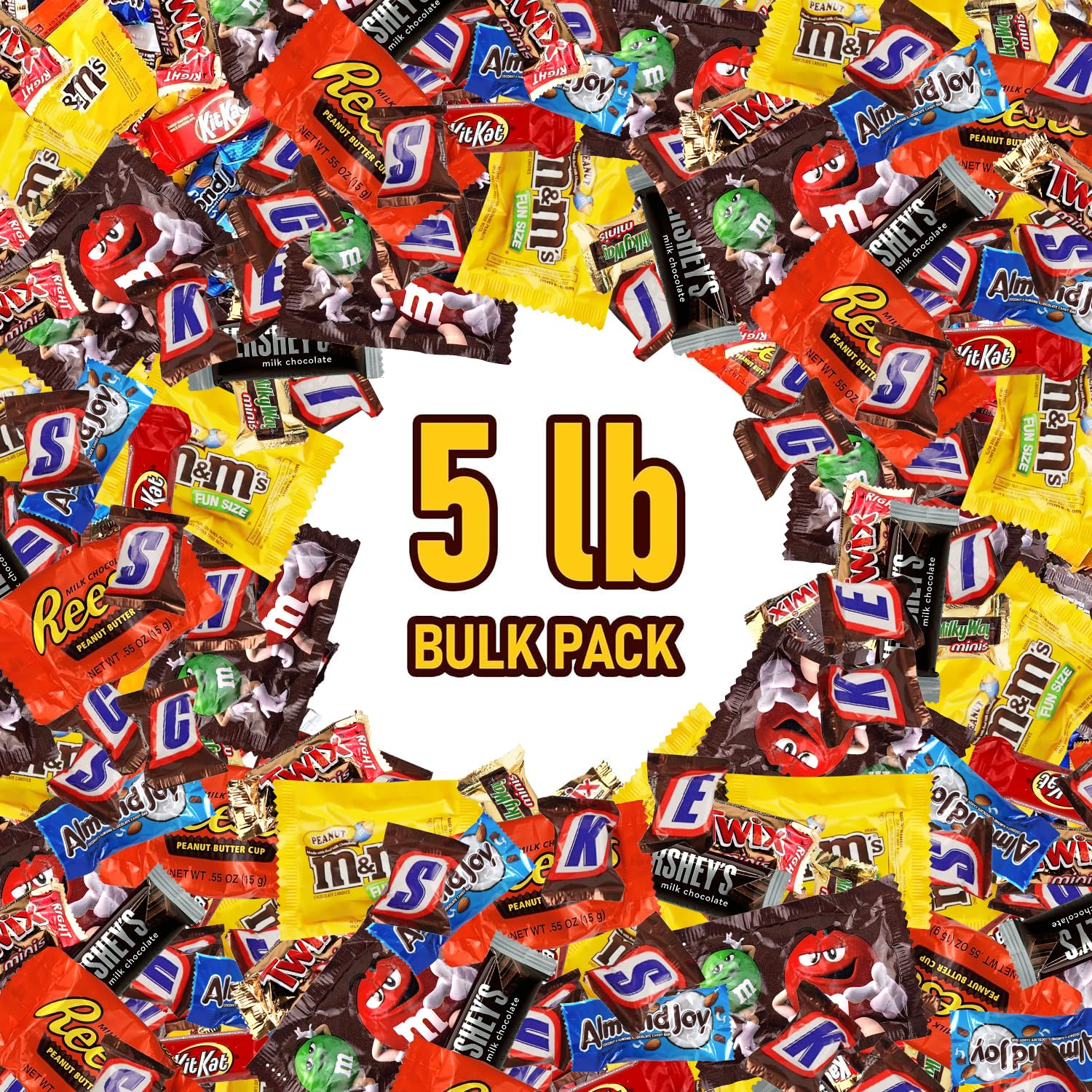 5 lb Bulk Candy Variety Pack - Individually Wrapped Assorted Sweets & Snacks for Parties, Halloween, Christmas, Office & Gift Baskets