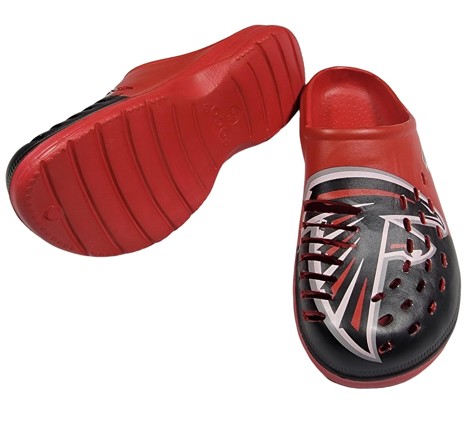 FOCO NFL Men's Big Splash Team Logo Solid Clogs - Comfortable Waterproof Slip-On Shoes for Pool, Beach, and Outdoor Activities
