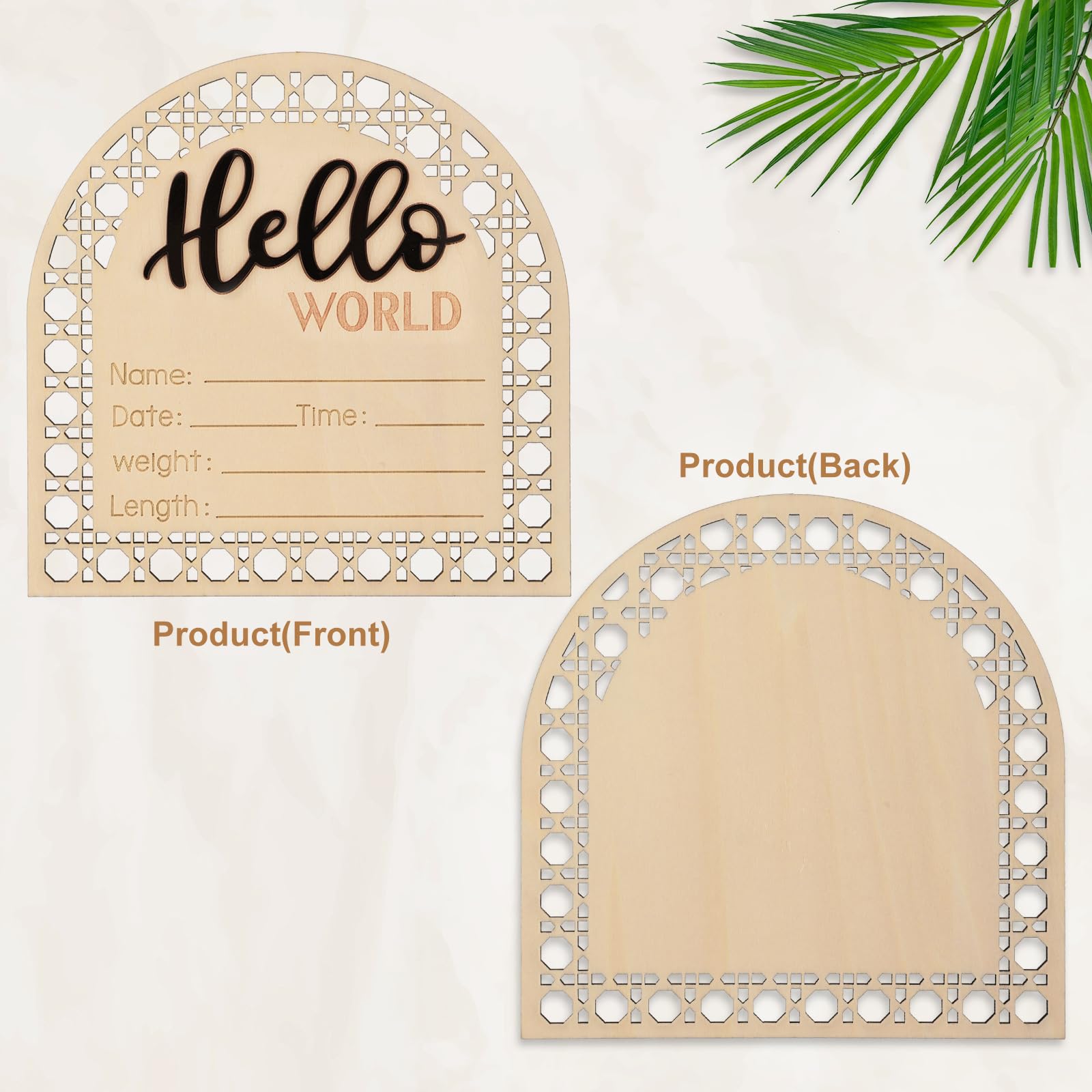 5.5 Inch Wooden Baby Announcement Sign - Newborn Birth Announcement Cards for Boys & Girls | Perfect for Gender Reveal, Baby Showers & Nursery Decor