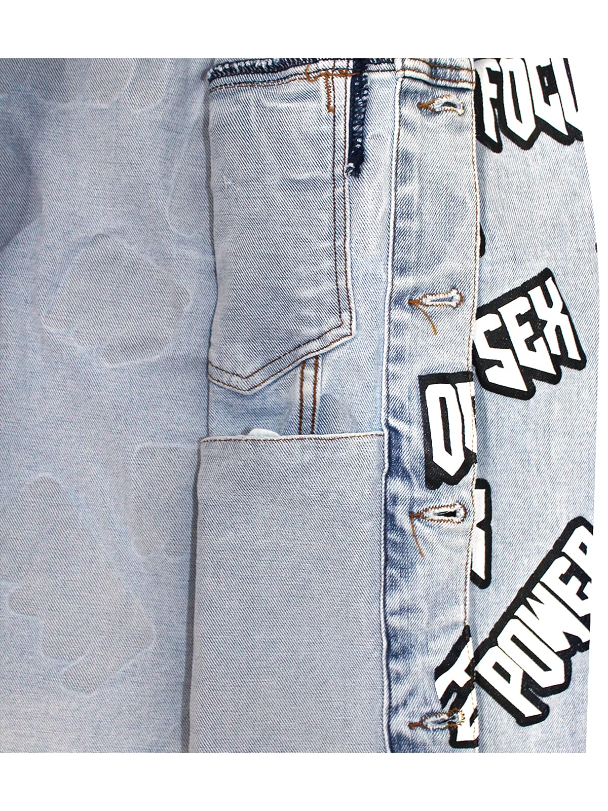 Men's Graphic Print Cotton Denim Jacket - Light Blue Ice Wash Style for Casual Wear & Street Fashion | Perfect for Spring Outfits, Date Nights & Urban Streetwear Looks