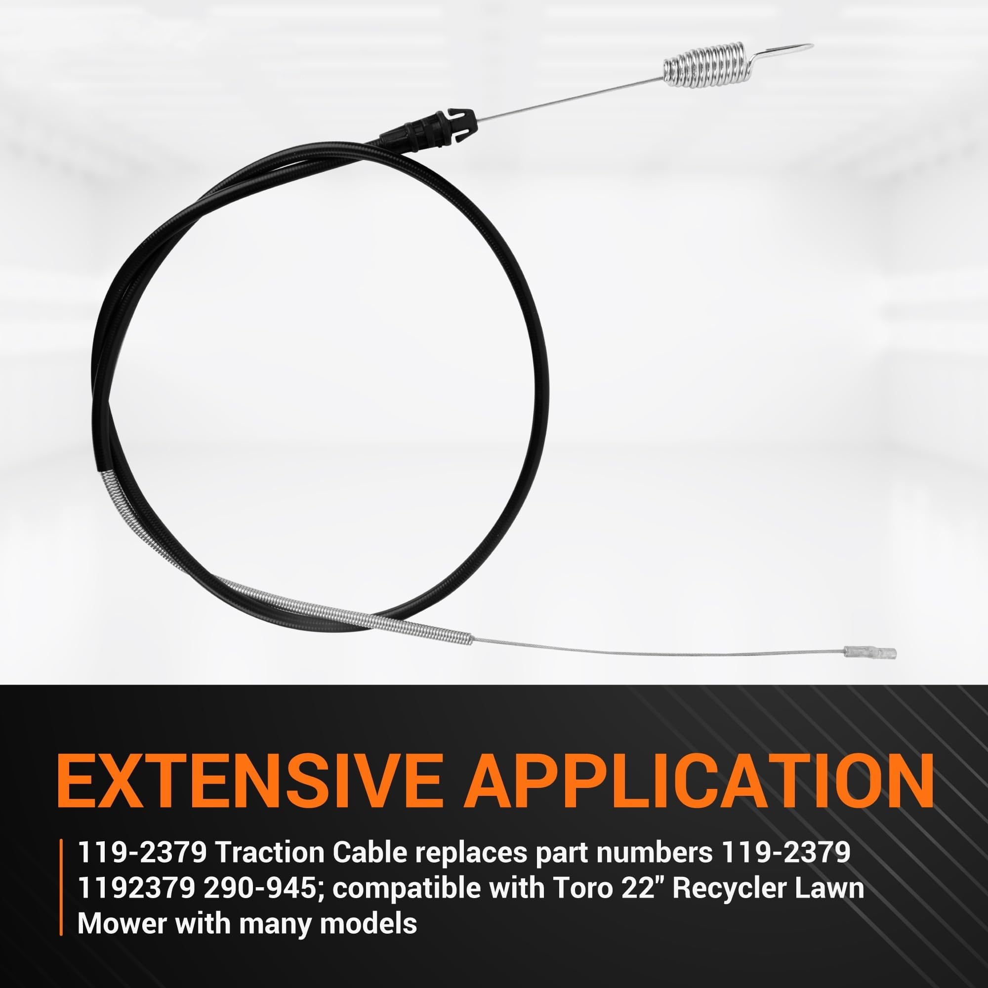 Toro Lawn Mower Traction Cable Replacement 119-2379 - Compatible with Toro 20330, 20331, 20339, 20350, 20351, 20370, 20371, 20377, 20378, 290-945, 20954 - Durable Drive Cable for Smooth Lawn Mowing & Yard Maintenance