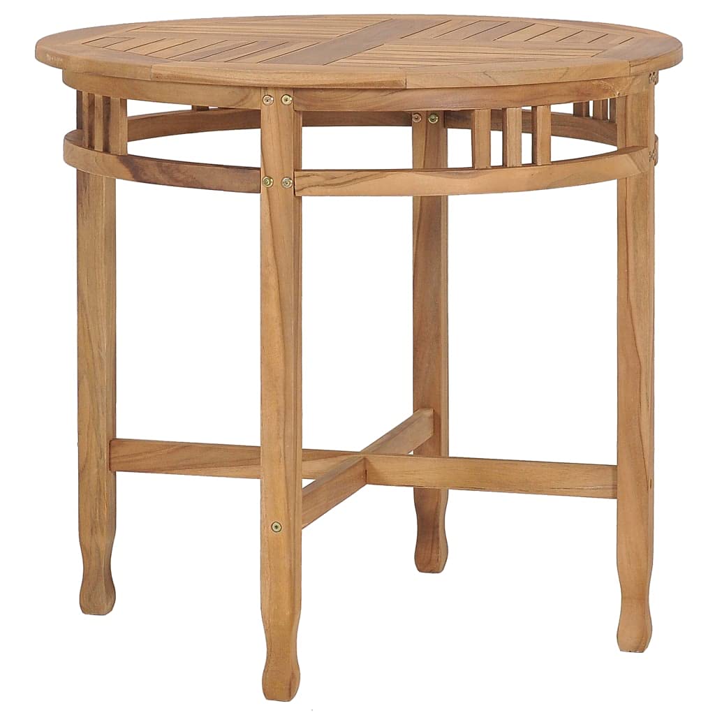 Industrial Solid Teak Wood Dining Table Ø 31.5
