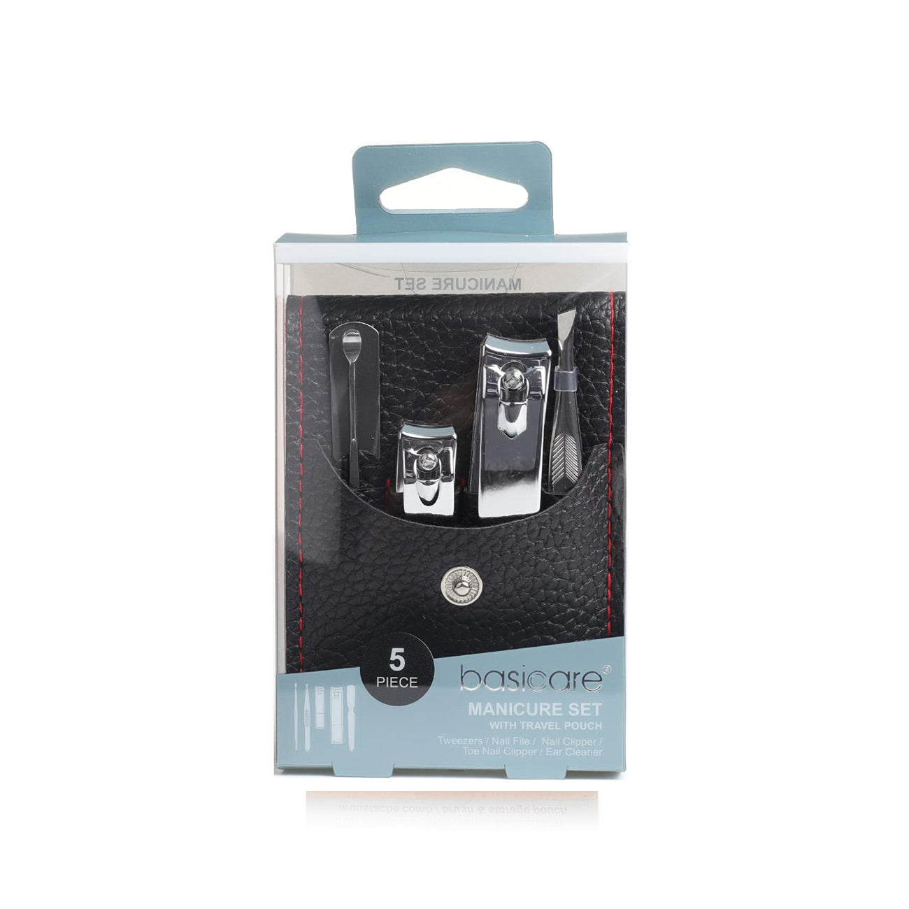 Premium 5-Piece Manicure Set with Travel Pouch - Nail Clippers, Nail Files, Cuticle Pusher & Scissors - Perfect for Home, Travel & Salon Use