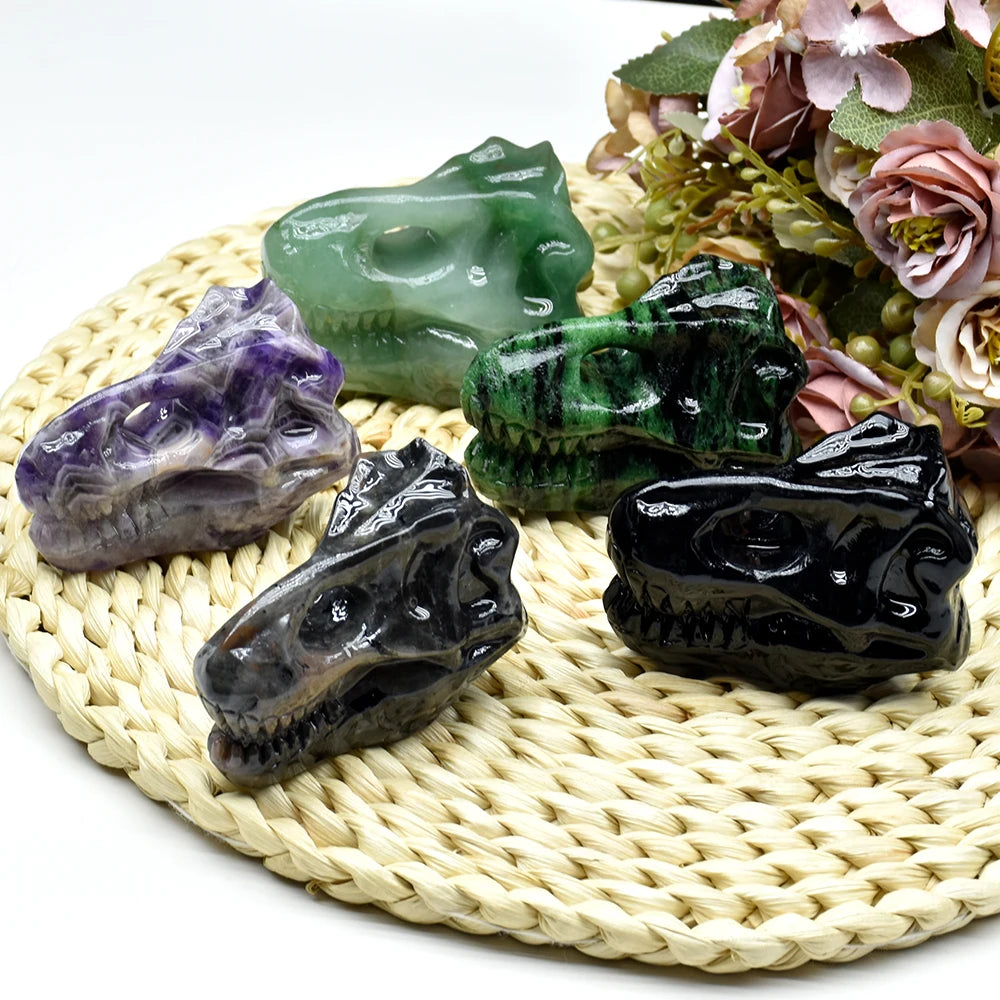 Hand Carved Natural Amethyst Crystal Dragon Skull - Custom Feng Shui Home Decor for Healing & Positive Energy | Meditation, Office Desk, Gift Idea