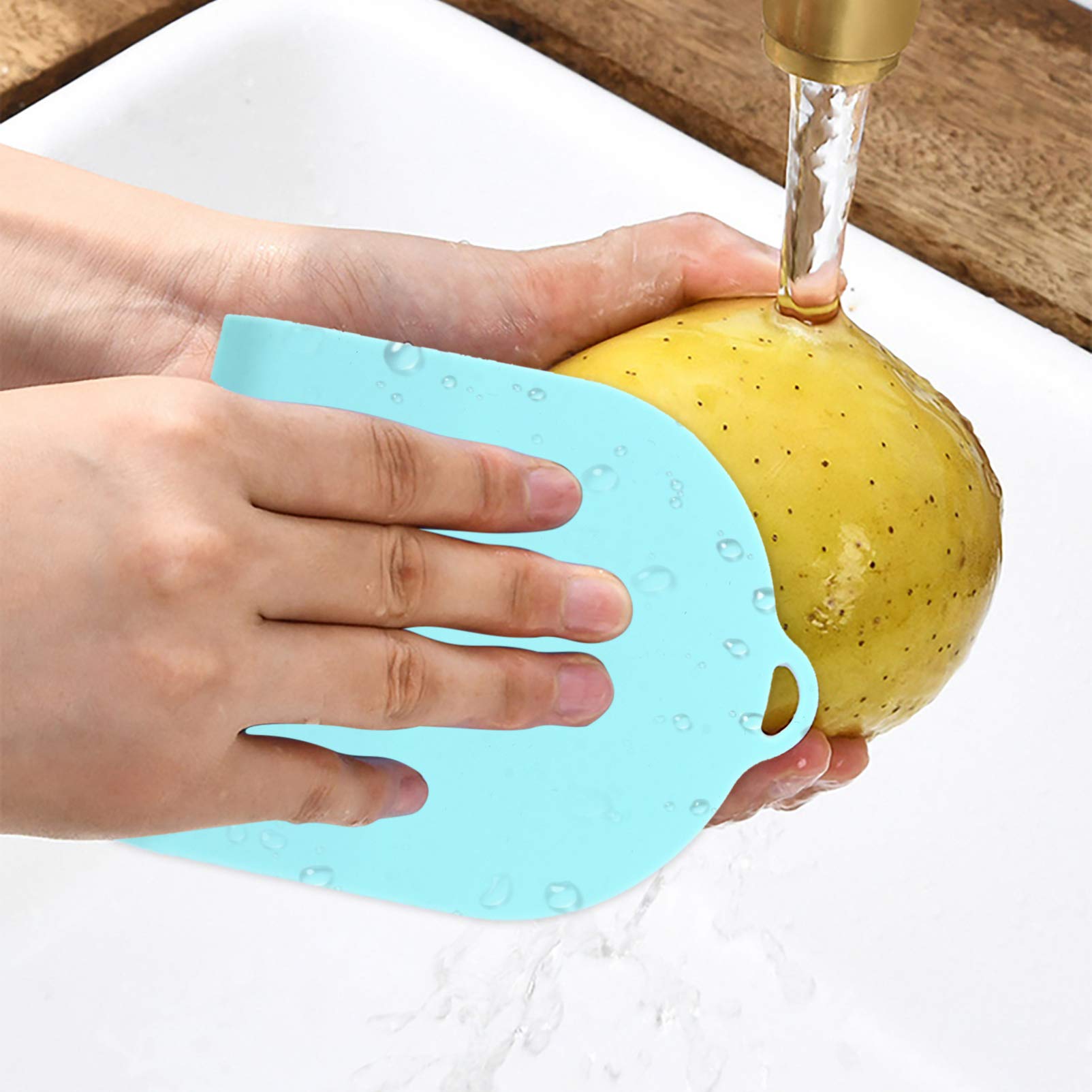 Hemoton Silicone Dish Brush - Eco-Friendly Kitchen Scrubber for Pots, Pans, Fruits & Vegetables | Non-Scratch Cleaning Tool with Ergonomic Handle | Perfect for Dishwashing, Sink Cleaning & Food Prep