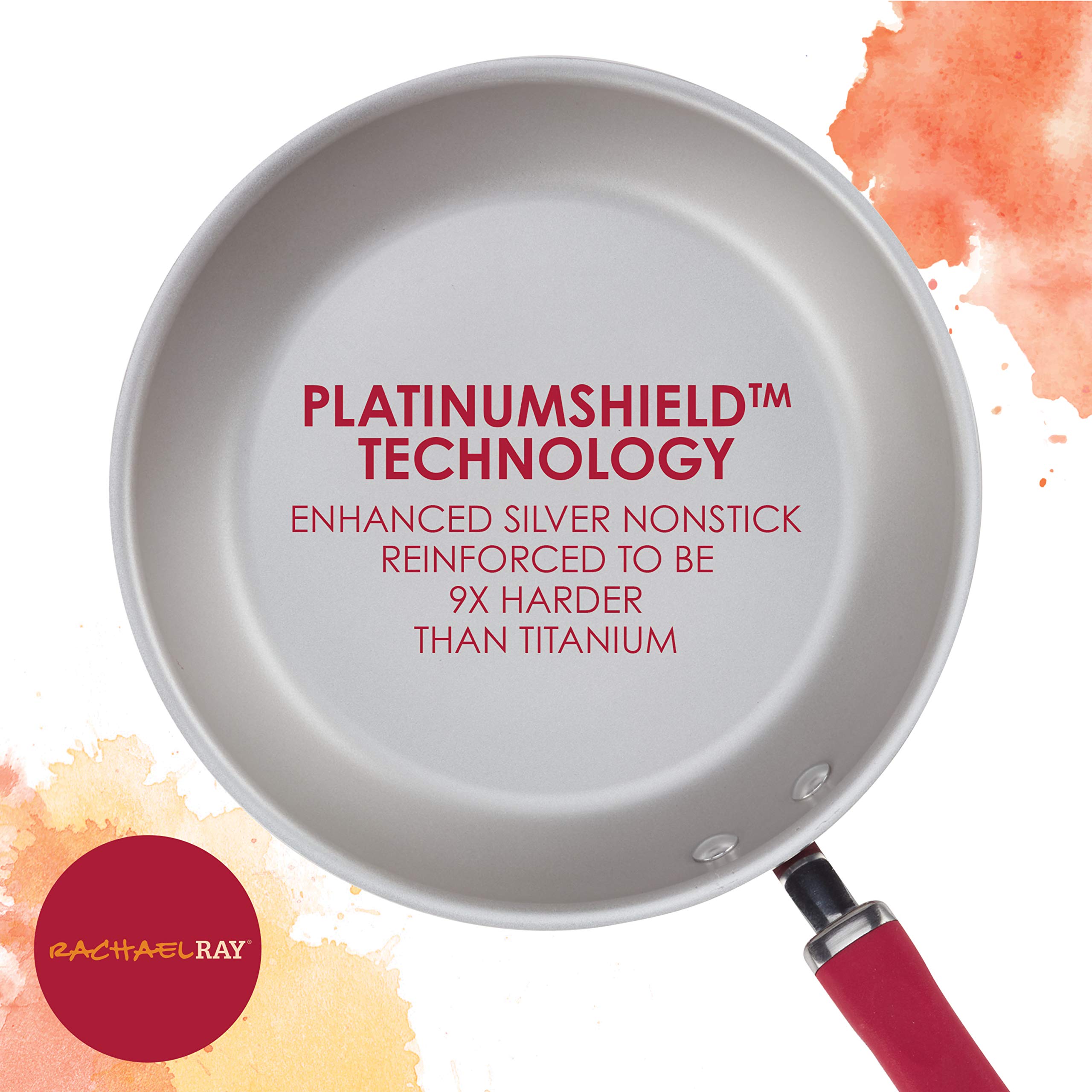 Rachael Ray 13-Piece Nonstick Cookware Set - Red Shimmer Pots & Pans for Cooking, Baking & Frying | Perfect for Home Kitchens, Restaurants & Gift Giving