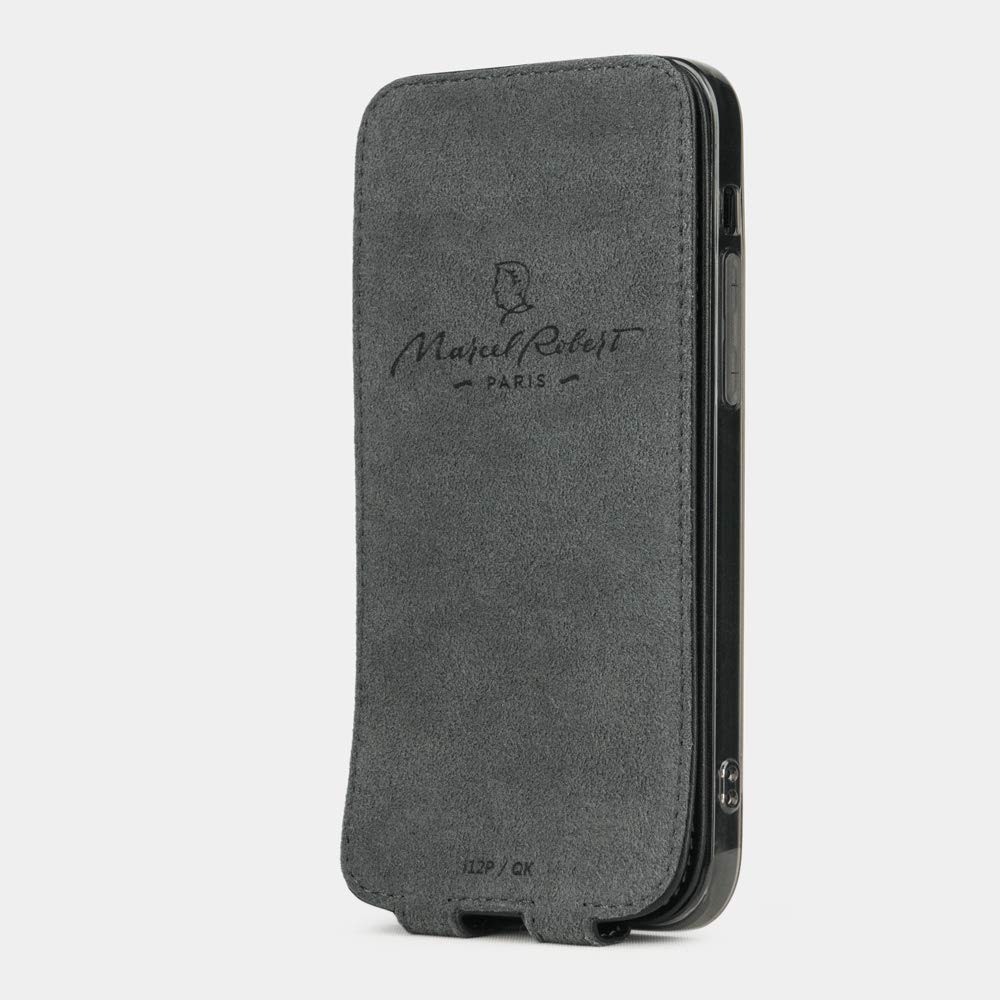 Premium Genuine Leather Folio Case for iPhone 12 & 12 Pro - French Crafted Patent Design - Slim Protective Wallet Cover - Perfect for Business & Travel (Black)