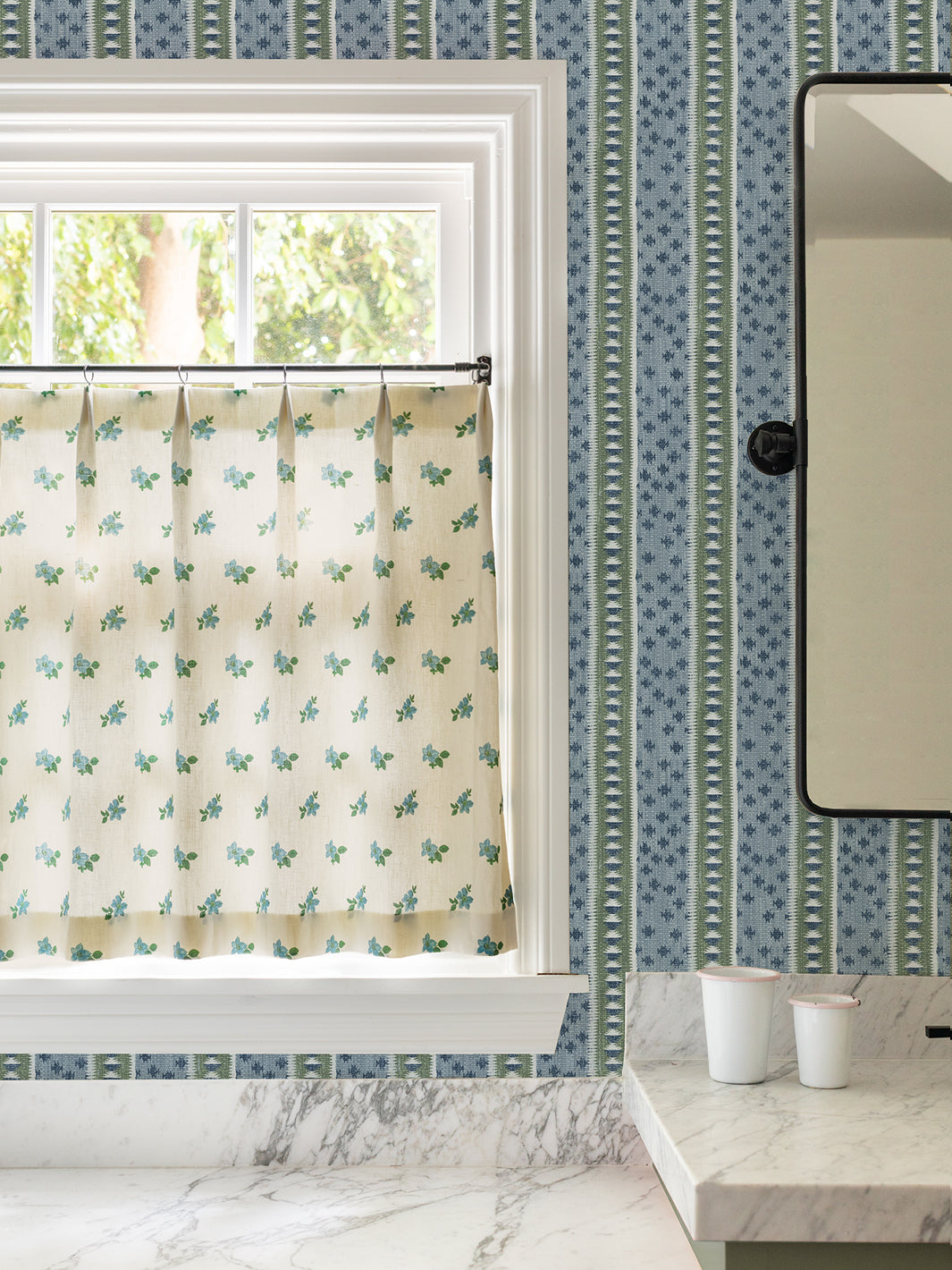 Nathan Turner 'Northstar Stripe' Green Blue Wallpaper - Premium Peel & Stick Removable Wallpaper for Bedroom, Living Room & Nursery Decor