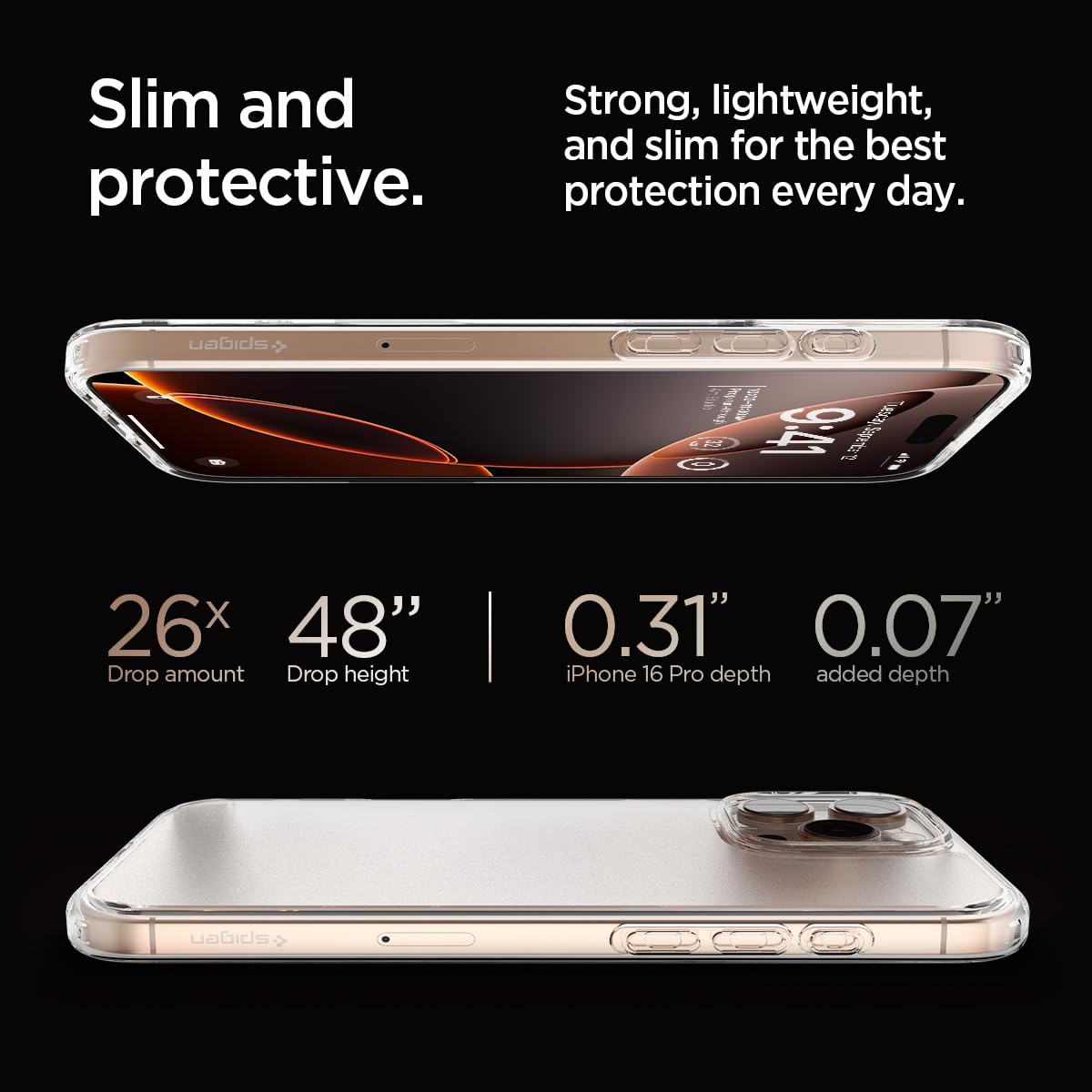 Spigen Ultra Hybrid Case for iPhone 16 Pro - Frost Clear Protective Cover | Shockproof & Scratch-Resistant | Perfect for Everyday Use, Travel & Outdoor Activities