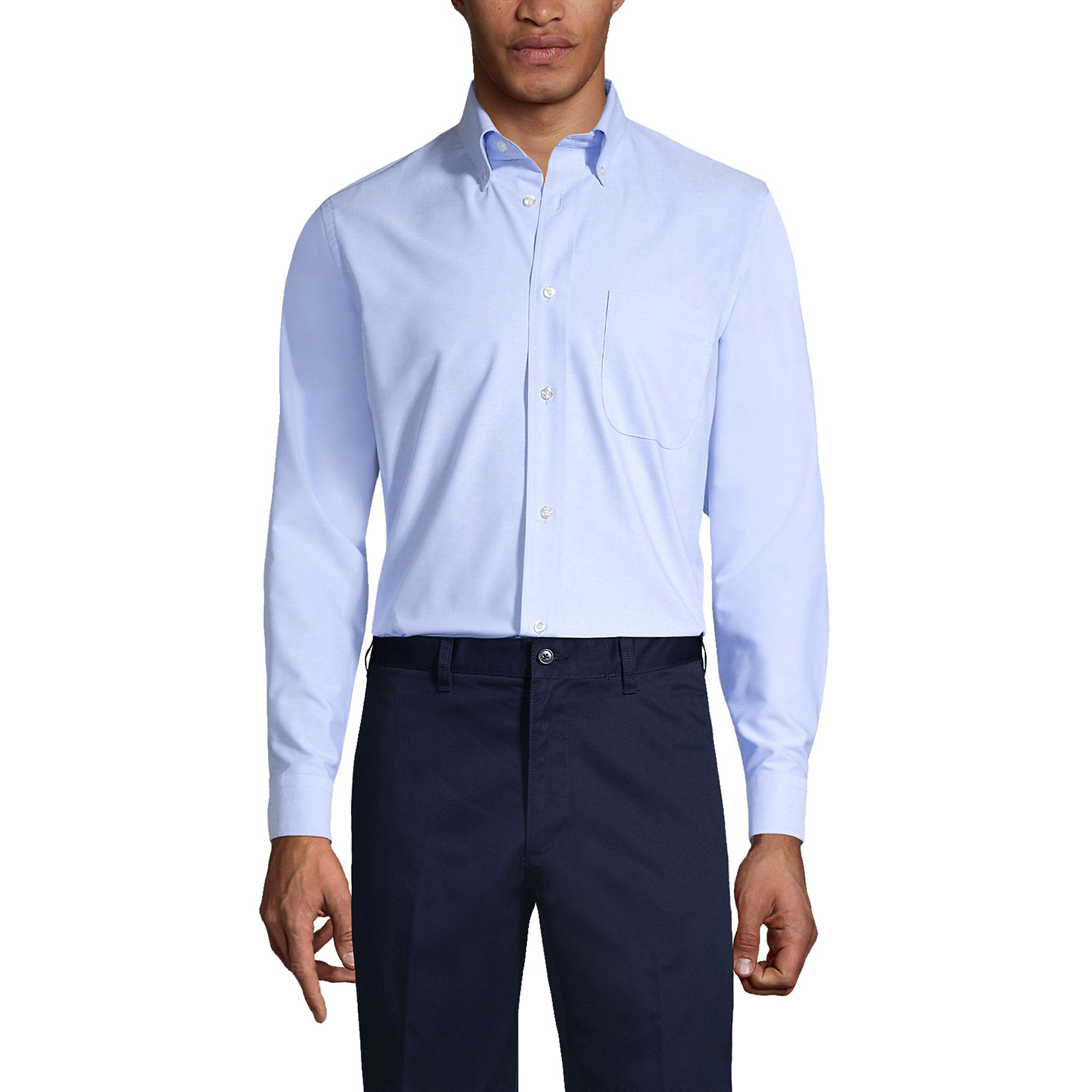Lands' End Men's Long Sleeve Oxford Dress Shirt for School Uniforms | Classic Fit, Comfortable & Durable | Perfect for School, Office & Formal Occasions