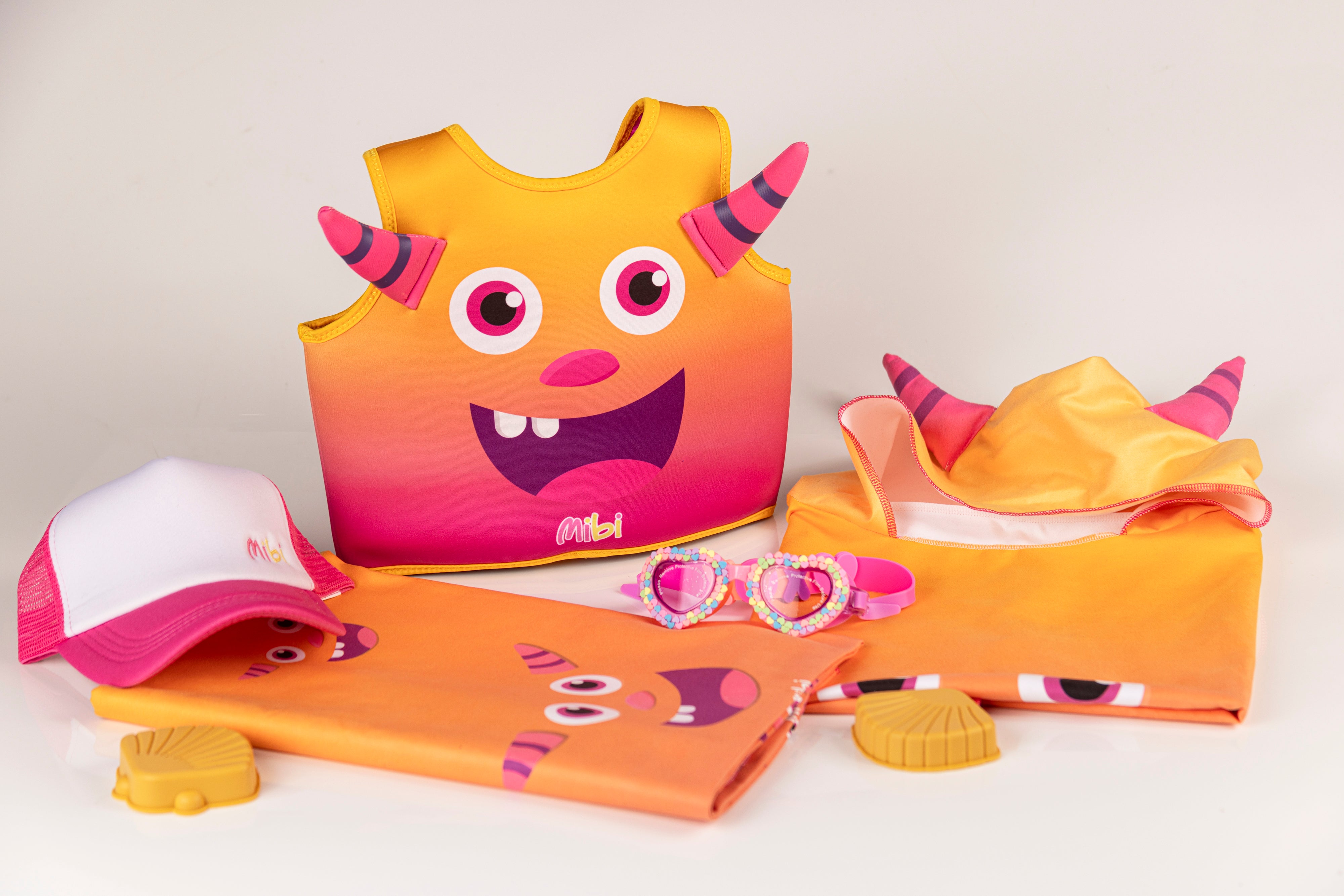 Mibi Monsters Neo Pink Vest for Kids Ages 3-6 | Cute Cartoon Character Hoodie for Toddler Girls & Boys | Perfect for School, Playdates & Birthday Gifts