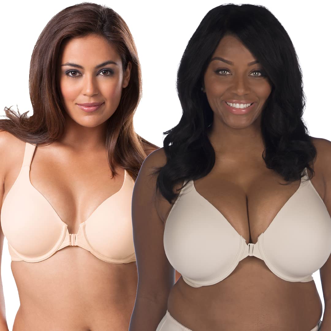 LEADING LADY Brigitte Racerback Front-Closure Bra - Molded, Padded, Seamless T-Shirt Bra for Women | Plus Size Support | Perfect for Everyday Wear, Workouts & Comfort