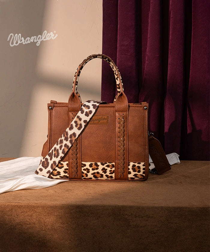 Wrangler Cow Print Crossbody Tote Bag for Women - Stylish Western Handbag for Everyday Use, Shopping & Travel