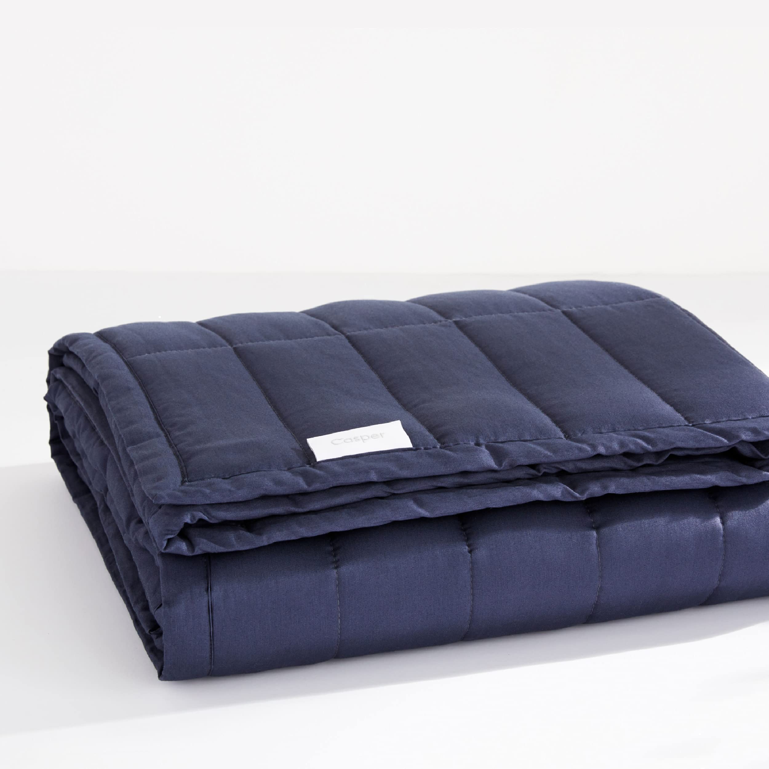 Casper Sleep Weighted Blanket 10 lbs - Premium Indigo Blue Gravity Blanket for Adults - Anxiety Relief & Deep Sleep - Perfect for Stress Relief, Insomnia, and Relaxation at Home or Travel
