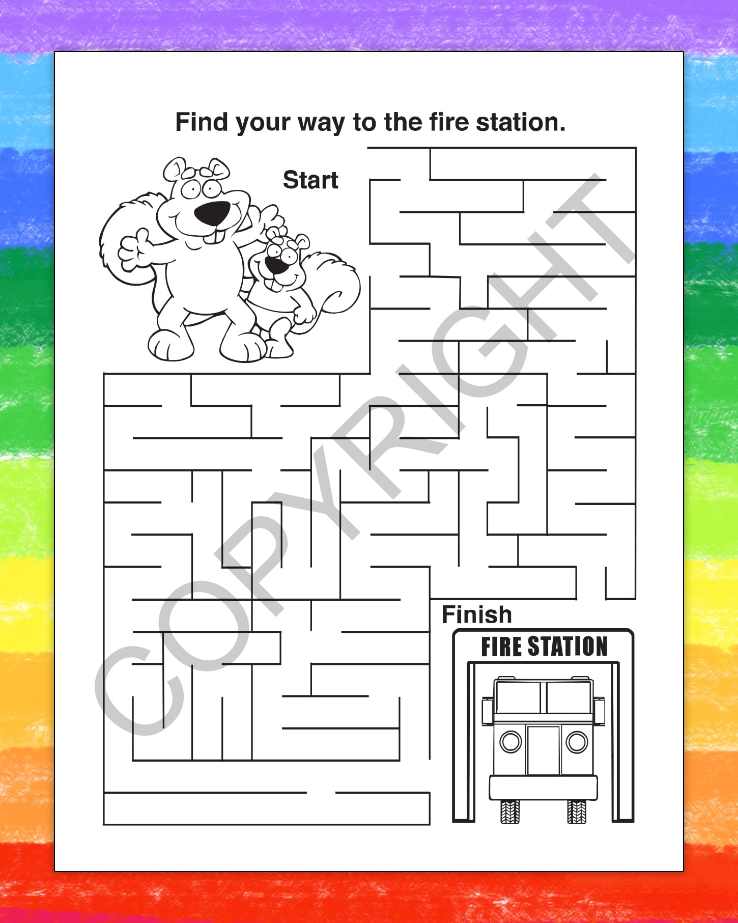 ZOCO Custom Fire Safety Coloring Books for Kids - 250 Bulk Pack with Crayons - Fire Prevention Educational Materials with Games, Puzzles & Activities - Perfect for Fire Station Visits, School Safety Lessons & Home Learning