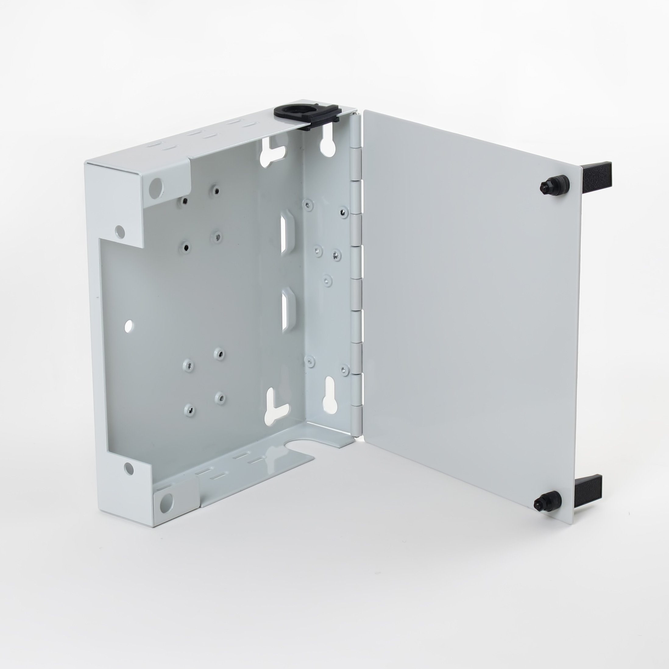 Fiber Optic Patch Panel - Wall Mount or DIN Rail with ST/SC/LC Multimode Adapter Plates | Network Rack & Data Center Cable Management Solution