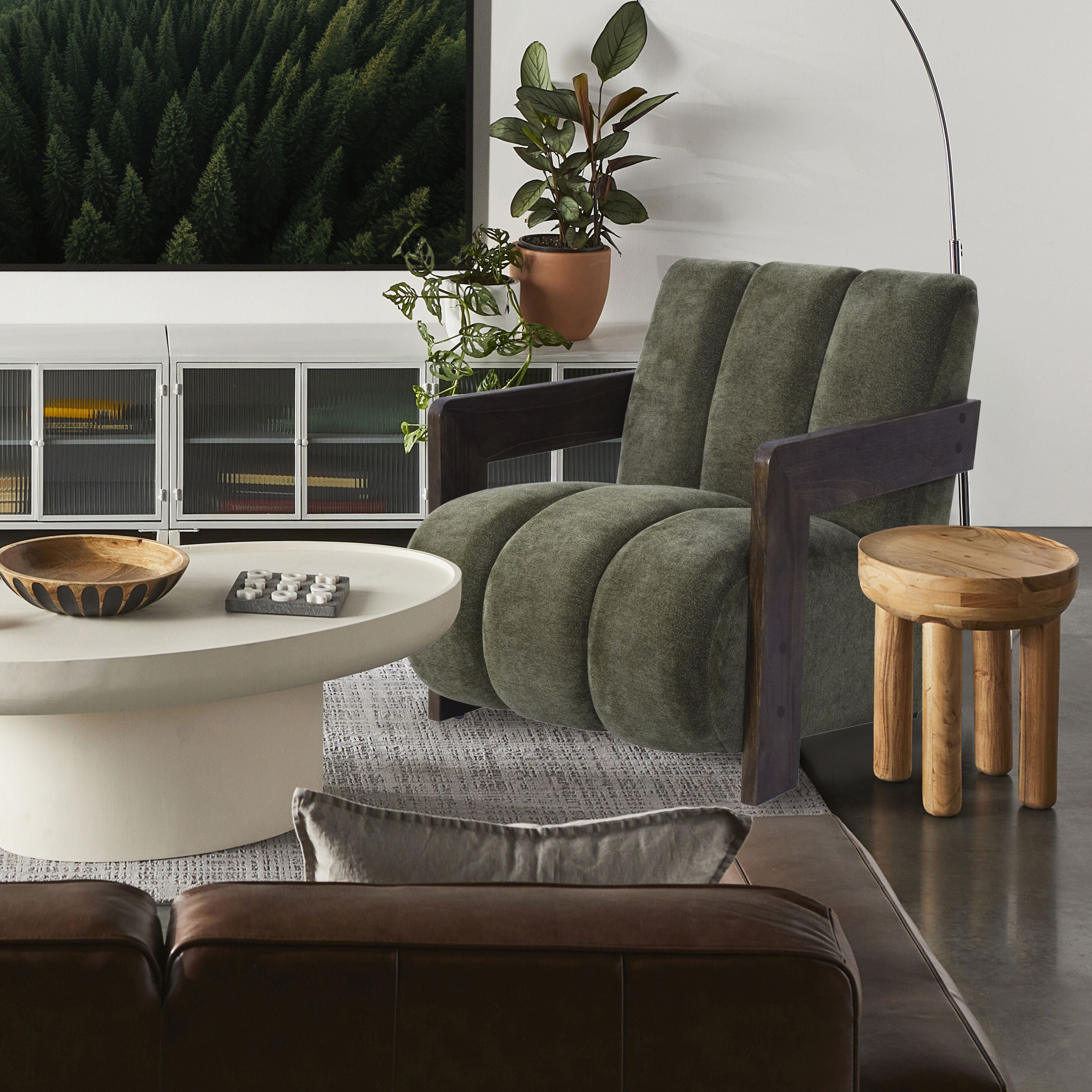 Stylish Banjo Occasional Chair in Olive Green - Perfect for Living Room, Bedroom or Office Accent Seating