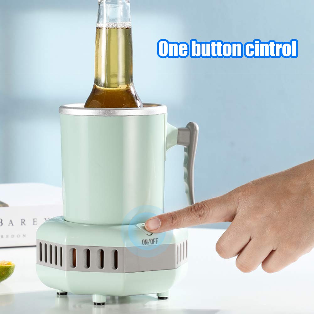 36℉～60℉ Electric Beverage Cooler - Mini Desktop Fridge for Beer, Juice, Milk & Coffee | Fast Cooling Cup Chiller for Home, Office & Dorm Use | Perfect for Parties, Work Desks & Nightstands