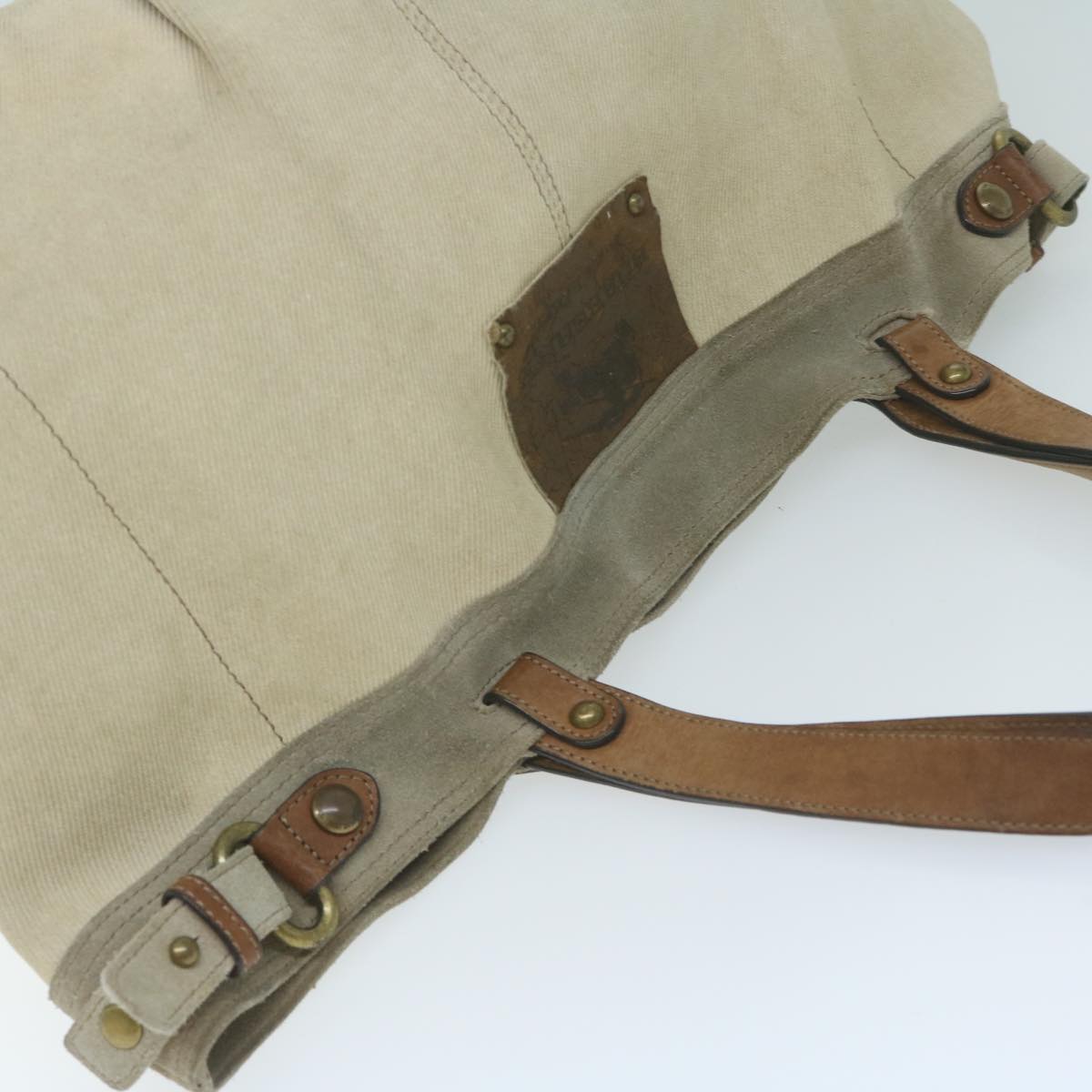 Stylish Beige Canvas Tote Bag with Durable Metal Fittings - Eco-Friendly Fashion Handbag for Women - Perfect for Work, Travel & Shopping