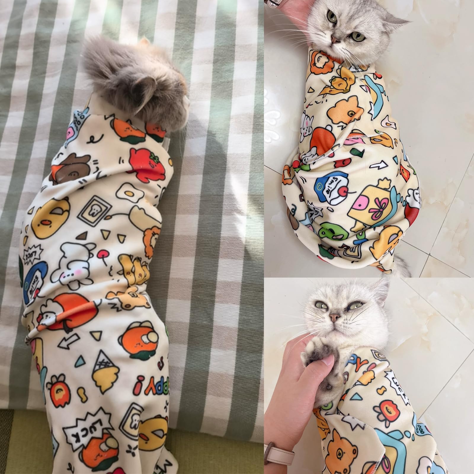 Self-Adhesive Cat Grooming Wrap for Nail Trimming - Calming Blanket to Prevent Scratching & Biting During Grooming - Perfect for Anxious Cats Under 11lbs - Essential Cat Grooming Supplies for Stress-Free Nail Care at Home