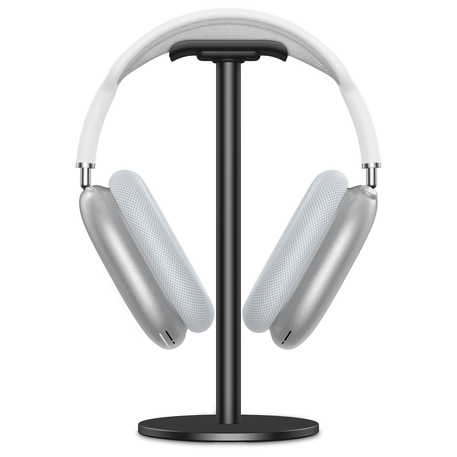 Premium Aluminum Headphone Stand - Universal Gaming Headset Holder with Non-Slip Silicone Base - Fits All Headphone Sizes (Black) - Perfect for Desk Organization & Gaming Setup Accessories