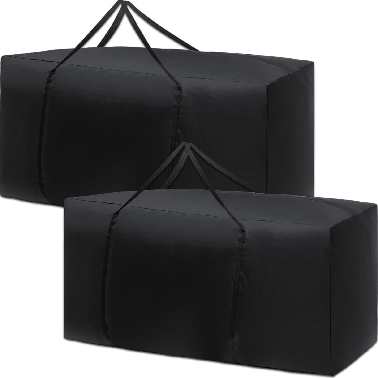 Silkfly 2 Pack Extra Large Outdoor Cushion Storage Bags - 48x15x22 Inch Waterproof Zippered Furniture Pillow Protector - 420D Oxford Fabric for Patio, Deck & Seasonal Storage (Christmas Tree, Holiday Decor)
