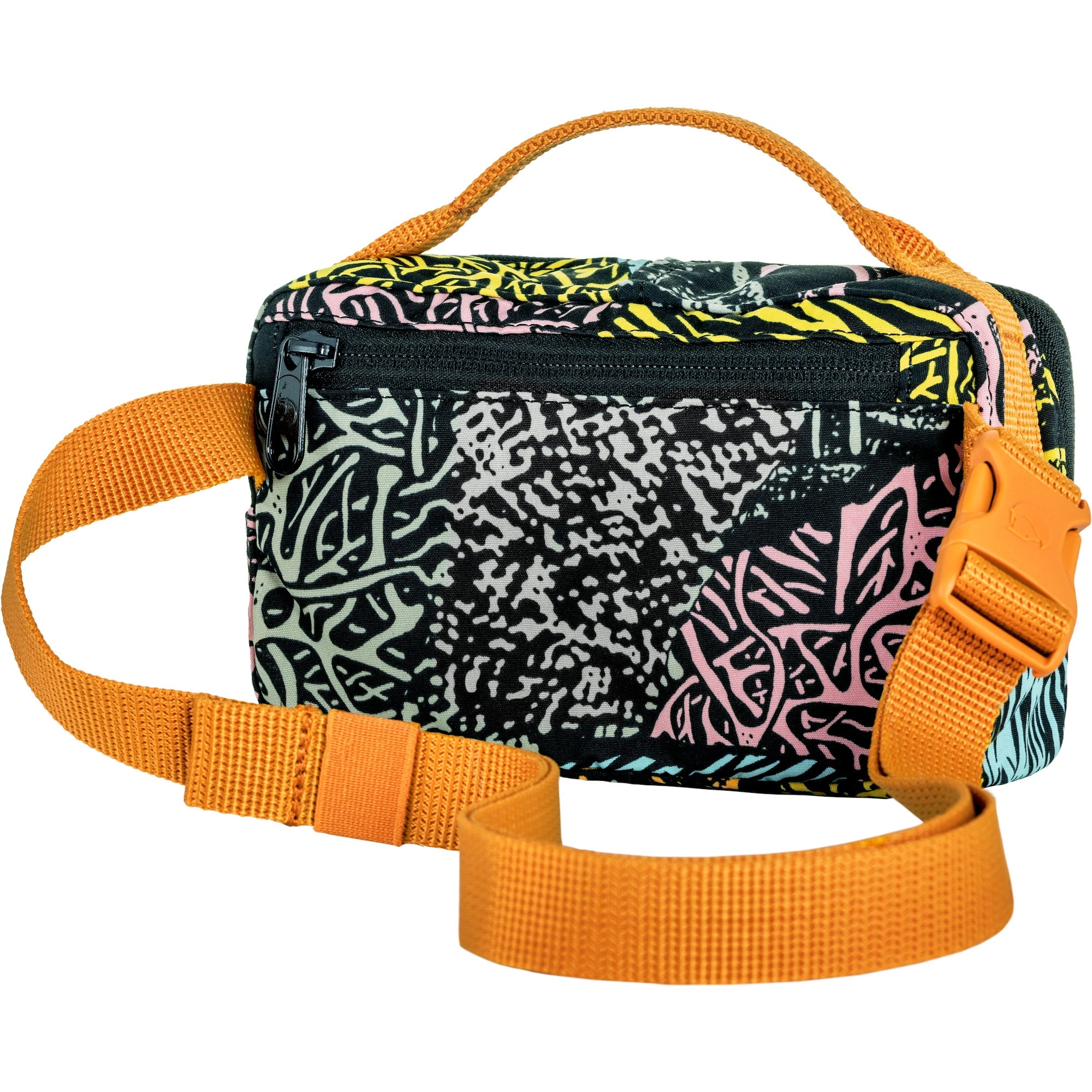 Fjallraven Kanken Art Hip Pack - Waterproof Waist Bag with Adjustable Strap, Woodlands Camo Print - Perfect for Hiking, Travel & Everyday Use
