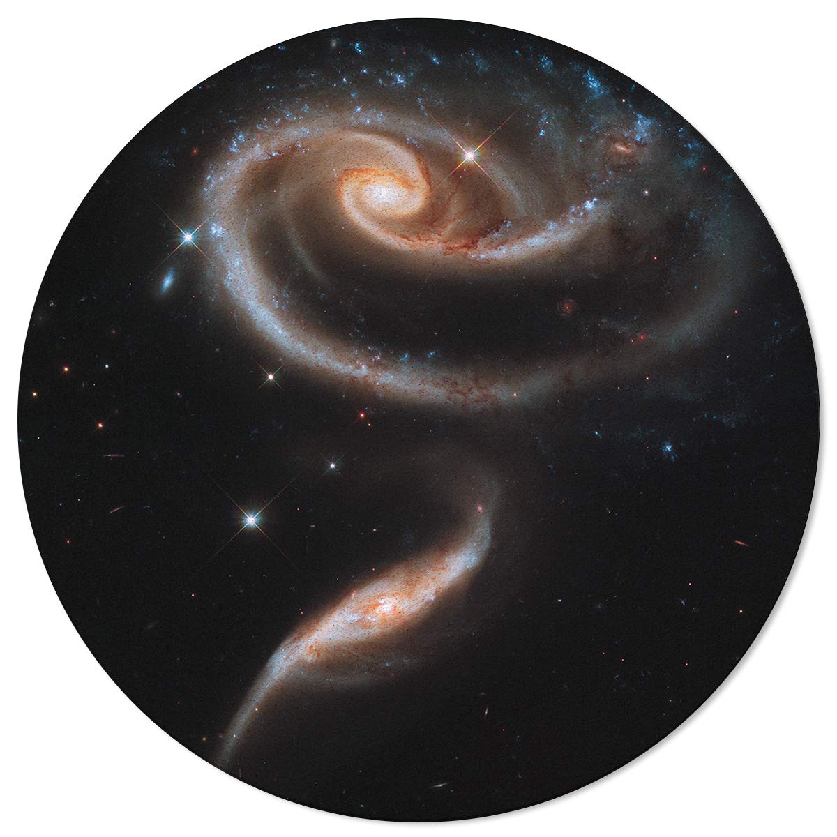 BMALL Modern Round Area Rug 6' Diameter - Night Sky Spiral Galaxy Stars Design, Non-Slip Soft Floor Carpet for Living Room, Bedroom Decor - Perfect for Cozy Home Atmosphere & Space-Themed Room Decor