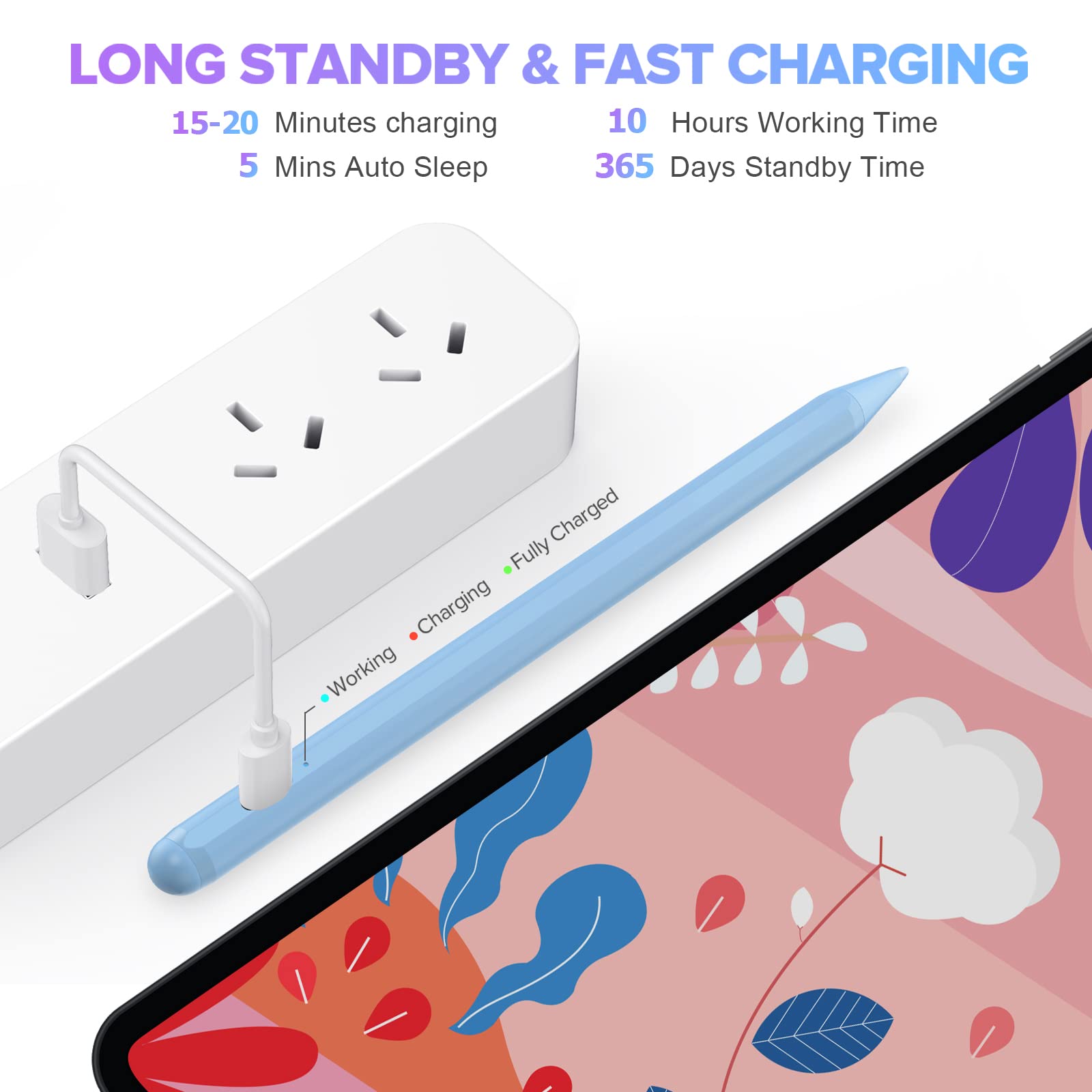Premium Stylus Pen for iPad with Palm Rejection - Active Pencil Compatible with Apple iPad Pro 11