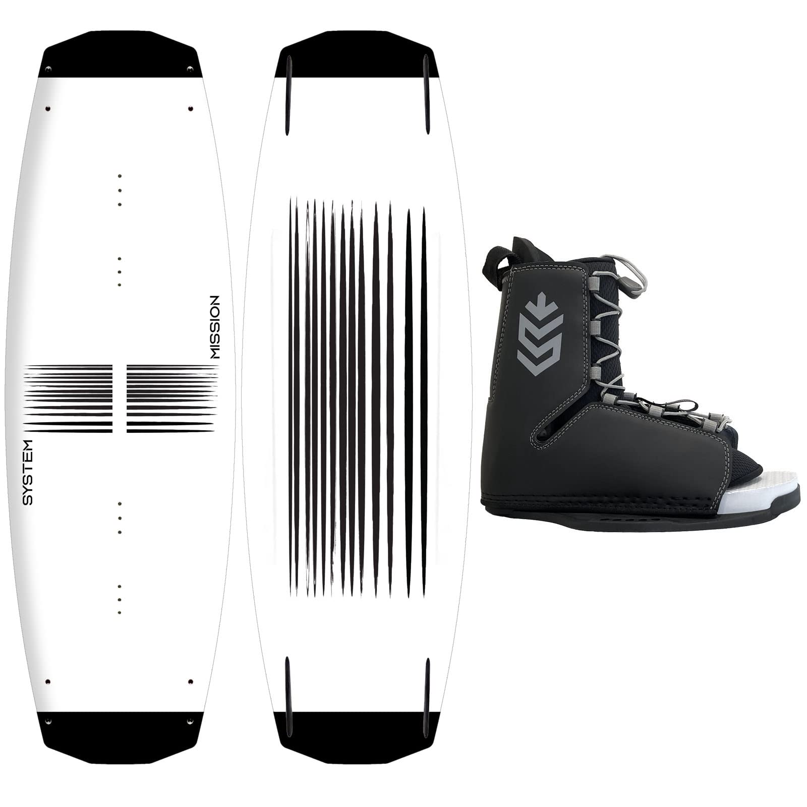 System Hyperlite Wakeboard Package - Machete Wakeboard with Tour Bindings (Fits Boot Sizes 8-14) 136cm/140cm/144cm - Perfect for Water Sports, Wakeboarding & Boat Adventures