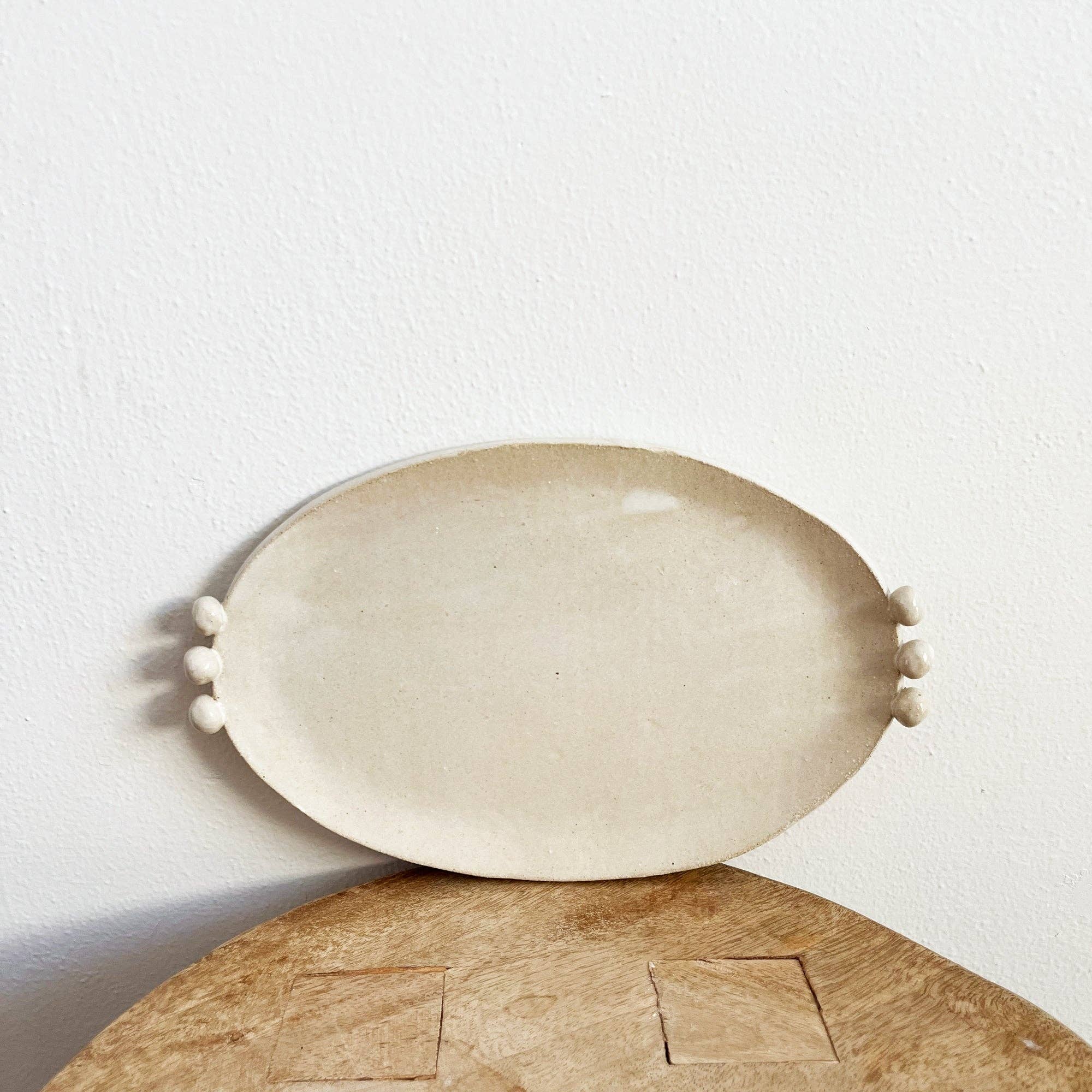 Ellipses Platter - Elegant Ceramic Serving Tray for Appetizers, Cheese & Charcuterie | Perfect for Dinner Parties, Entertaining & Home Decor