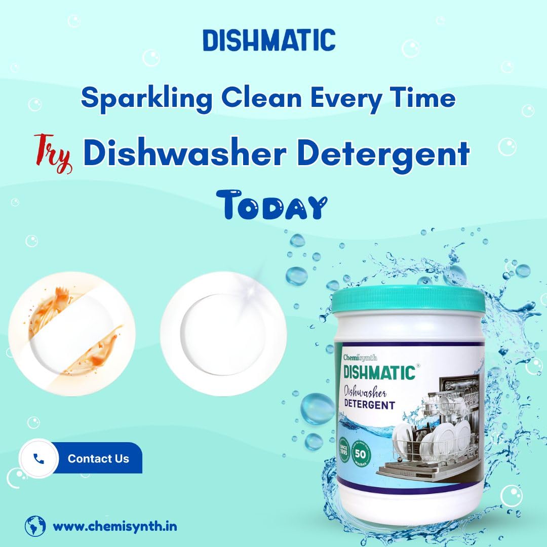 DISHMATIC Dishwasher Detergent Powder (1 kg) - Powerful Automatic Cleaner for Spot-Free & Sparkling Dishes | Compatible with All Dishwasher Machines | Ideal for Daily Use, Parties & Large Families