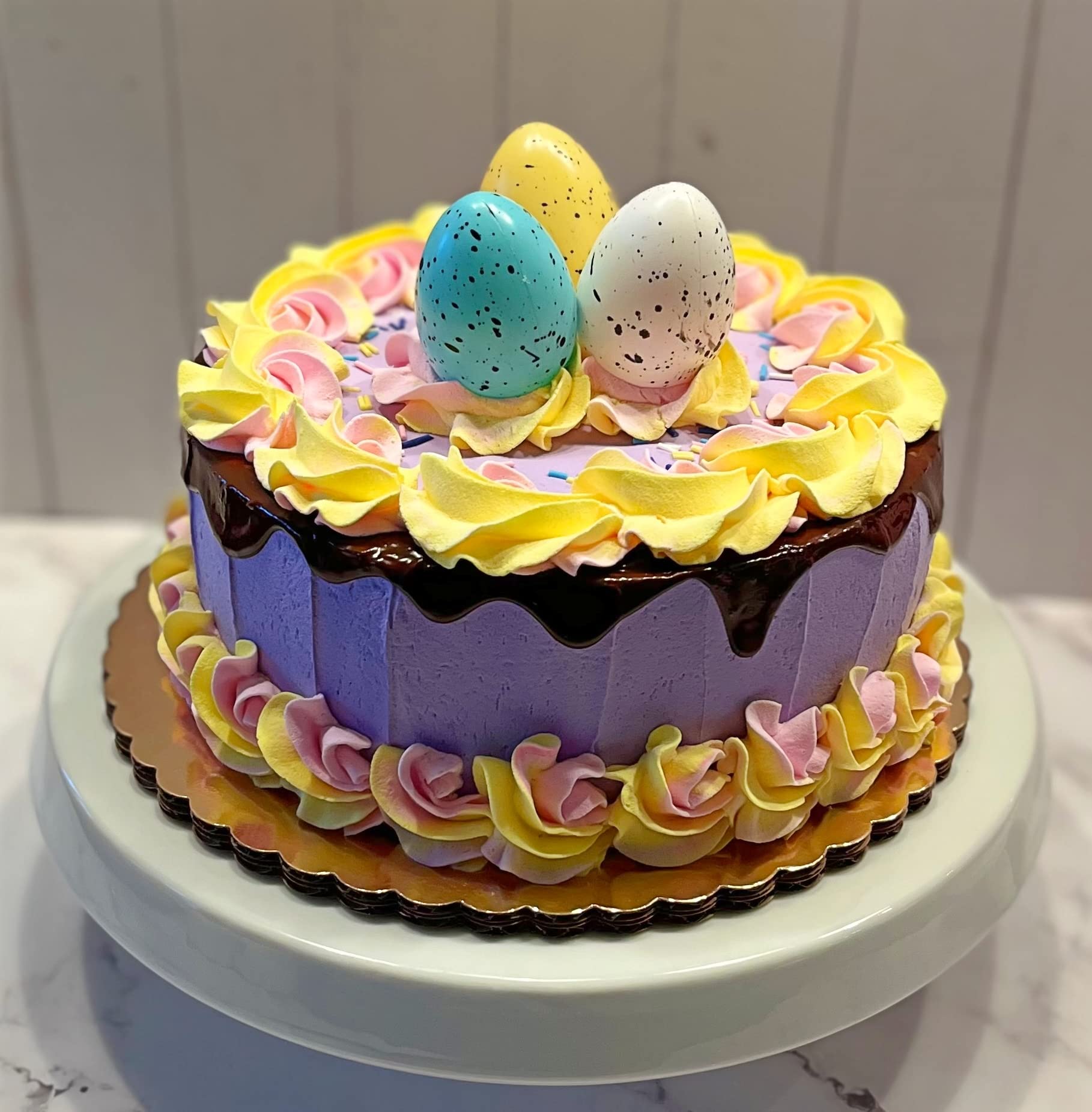Artificial Cupcakes & Cakes for Display - Fake Cake Decorations for Home, Kitchen & Party Decor - Faux Desserts on Cake Plates - Easter Egg Fake Cakes - Perfect for Wedding Centerpieces, Dessert Table Displays & Home Decor