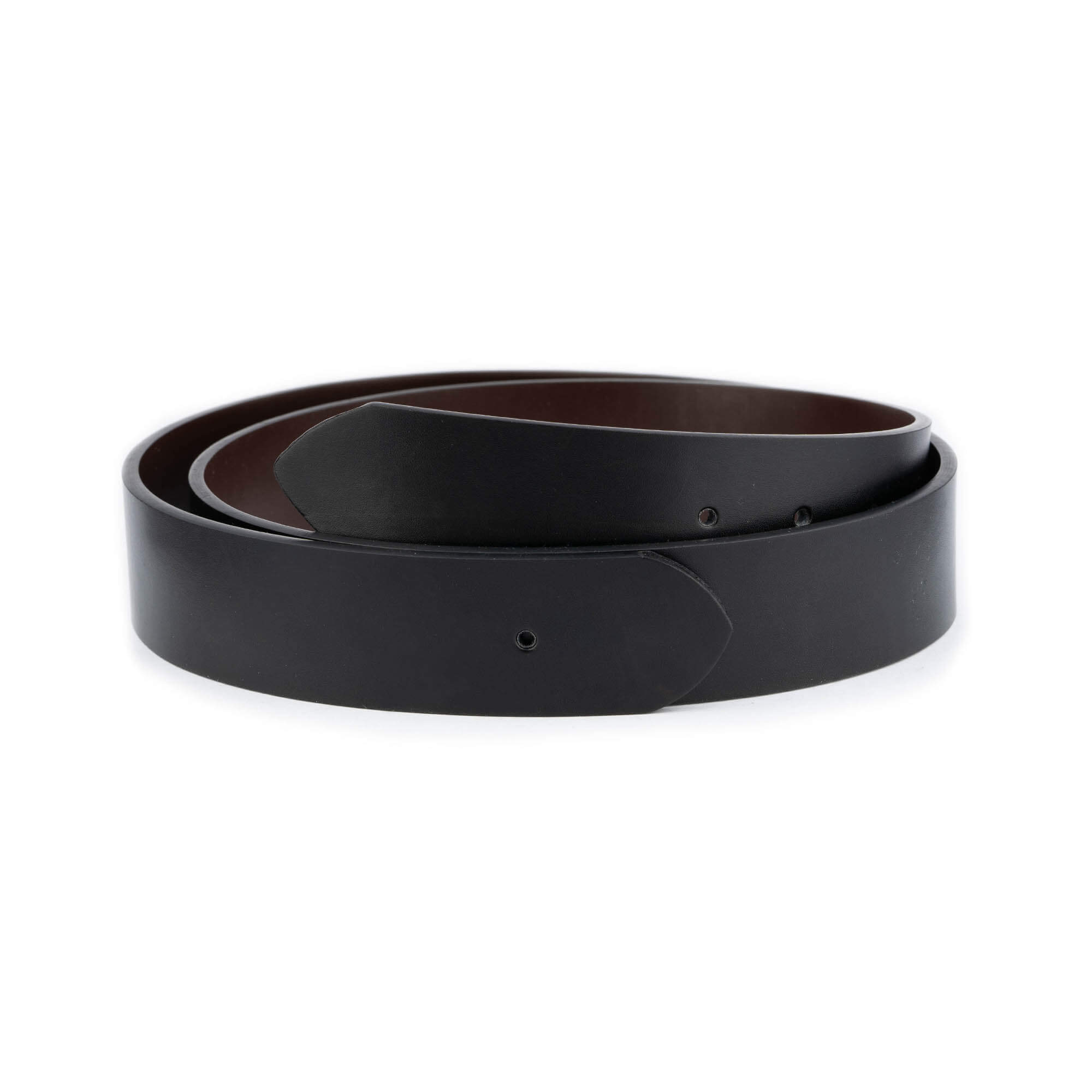 3.5cm Reversible Black & Brown Vegan Leather Belt Strap for Men - Compatible with Montblanc Buckles - Replacement Strap for Dress & Casual Wear
