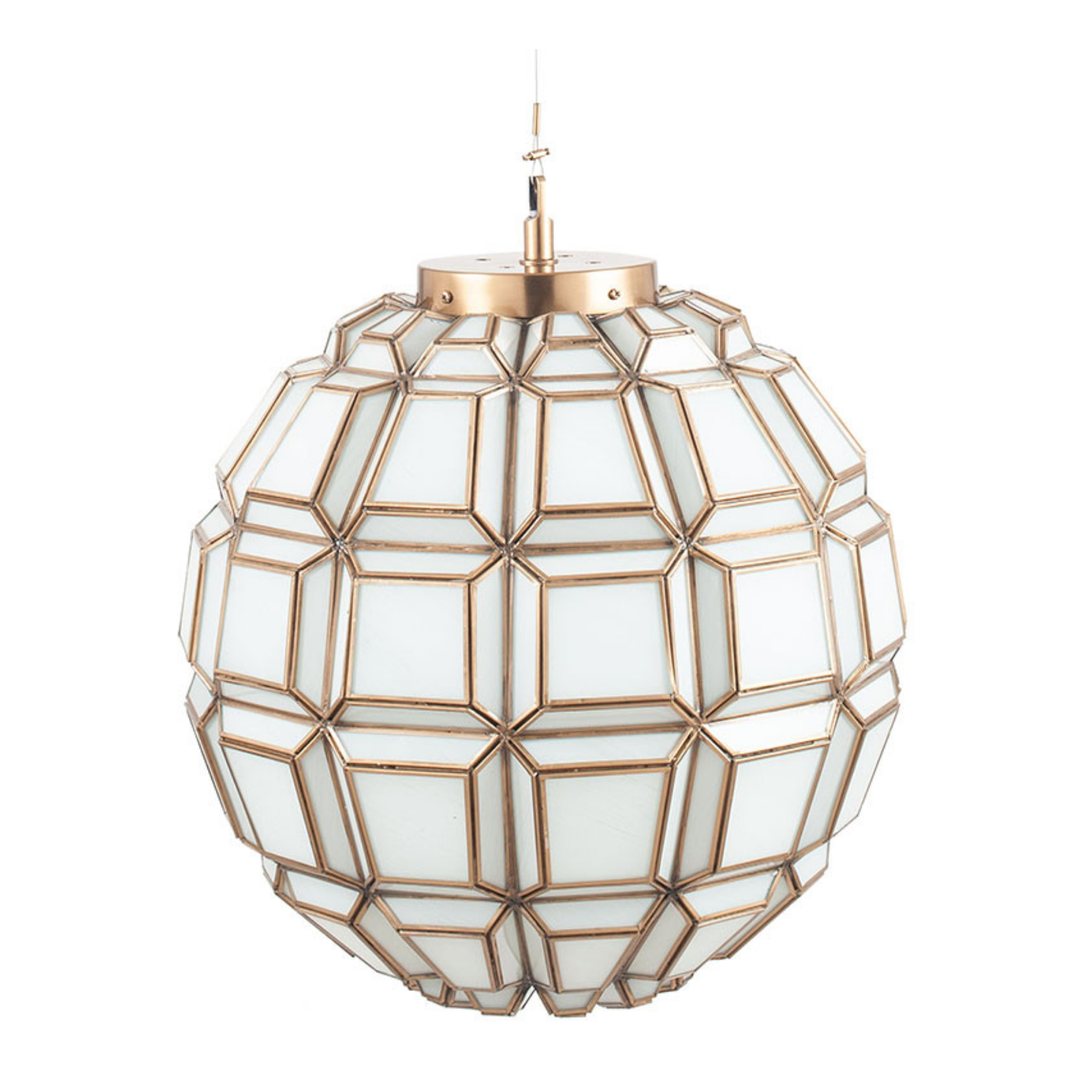 Vintage Antique Brass & White Glass Globe Pendant Light Fixture - Classic Ceiling Lamp for Dining Room, Bedroom, or Living Room Decor
