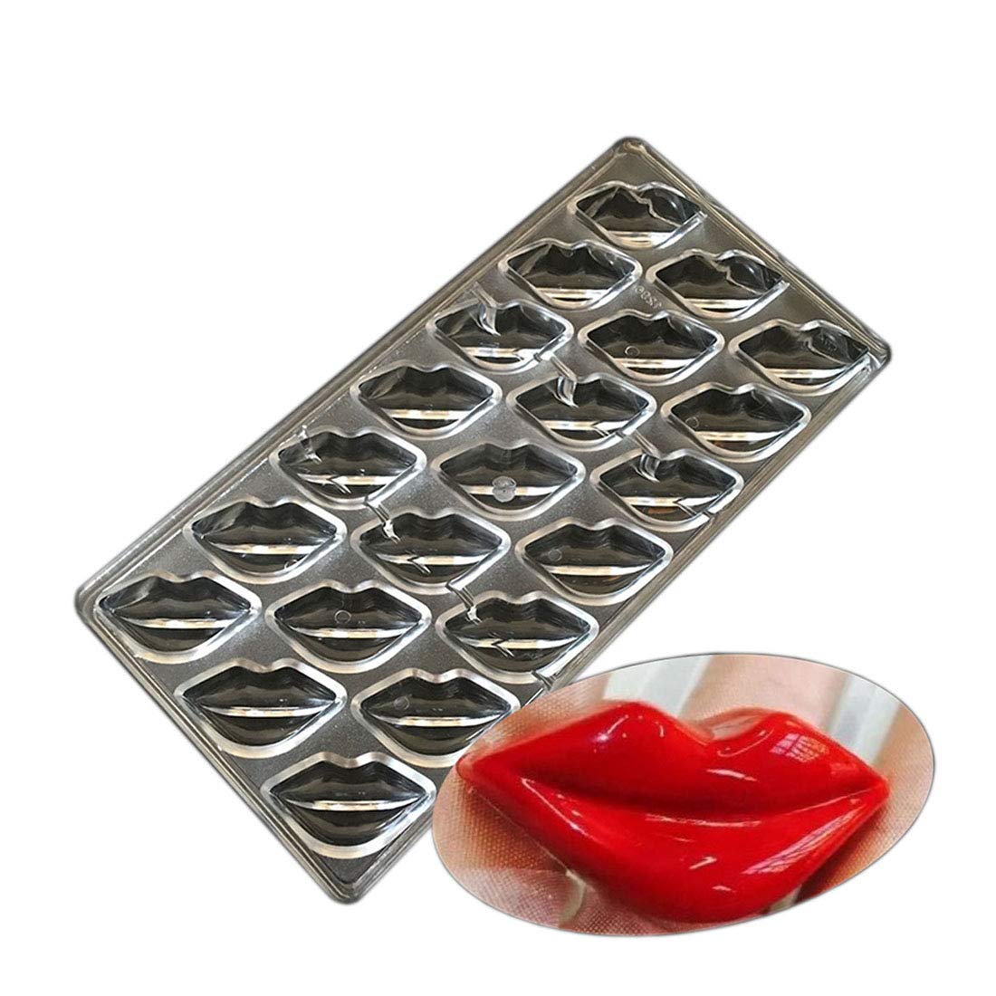 Premium Polycarbonate Chocolate Molds Set - DIY Handmade Candy Making Tools for Baking, Pastry & Lip-Shaped Chocolates (19389) - Perfect for Home Baking, Holiday Gifts & Party Treats