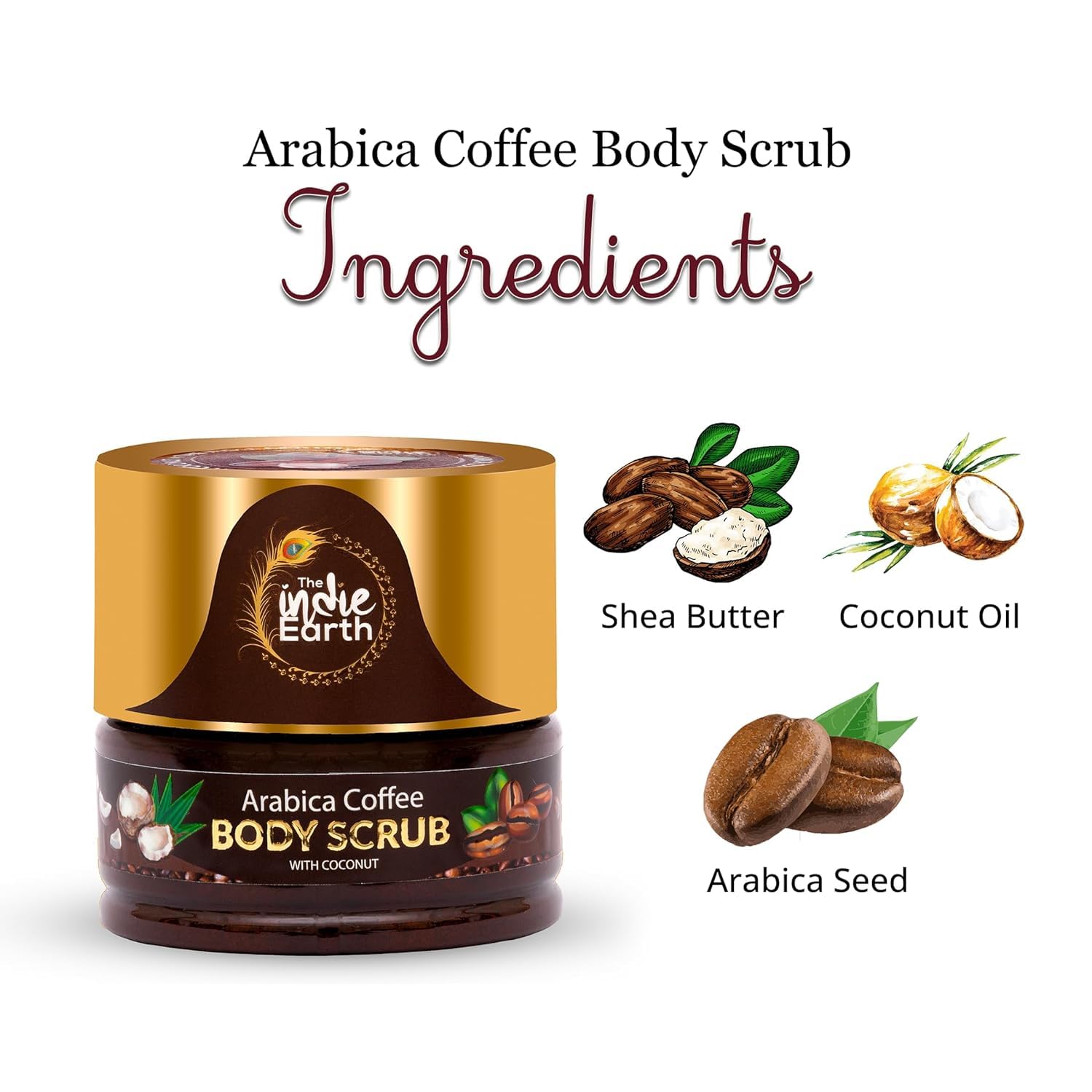 **Arabica Coffee Body Scrub with Coconut & Shea Butter – Exfoliating Scrub for Brighter, Smoother & Radiant Skin – 125g – Perfect for Spa Days & At-Home Skincare Routine**    (如果原始标题中的
