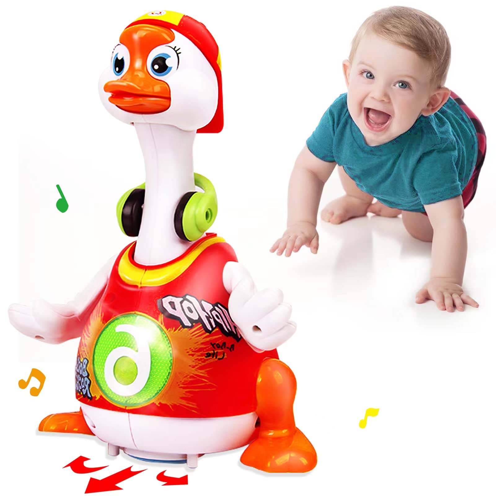 LAGSEAN Musical Hip-Hop Goose Toy - Interactive Baby Learning Toy with Songs for 18 Month to 3 Year Old Boys & Girls | Early Education Gift, Birthday Present for Toddlers | Perfect for Playtime, Sensory Development & Motor Skills
