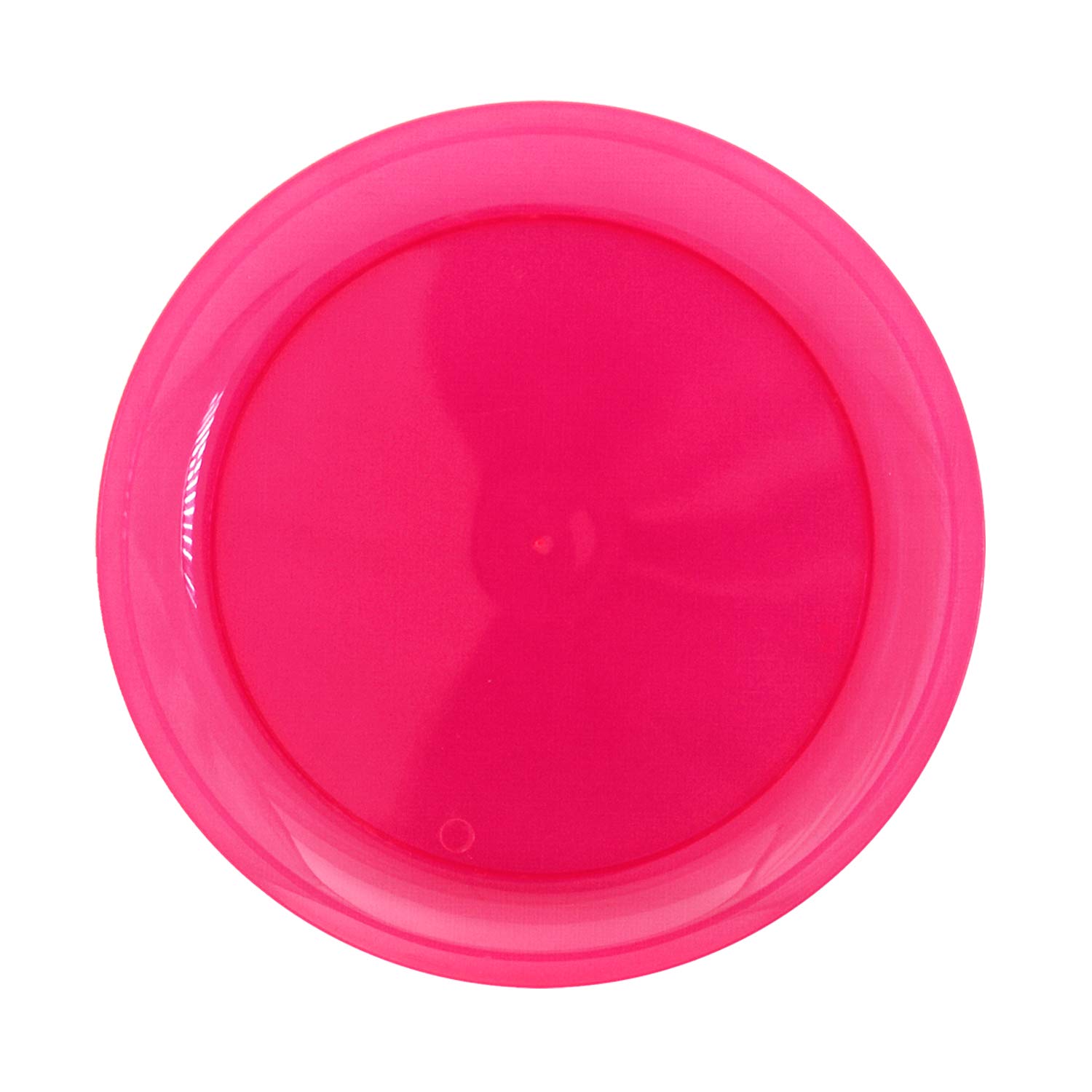 Neon Pink 9-Inch Plastic Plates - Party Essentials for Birthdays, BBQs & Outdoor Events - Durable & Disposable Tableware