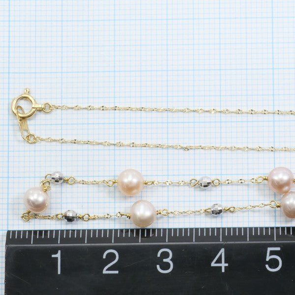 18K Yellow Gold & White Gold Pearl Necklace for Women - Elegant Bridal Jewelry, Wedding Gift, Anniversary Present - Perfect for Formal Events, Date Nights & Special Occasions