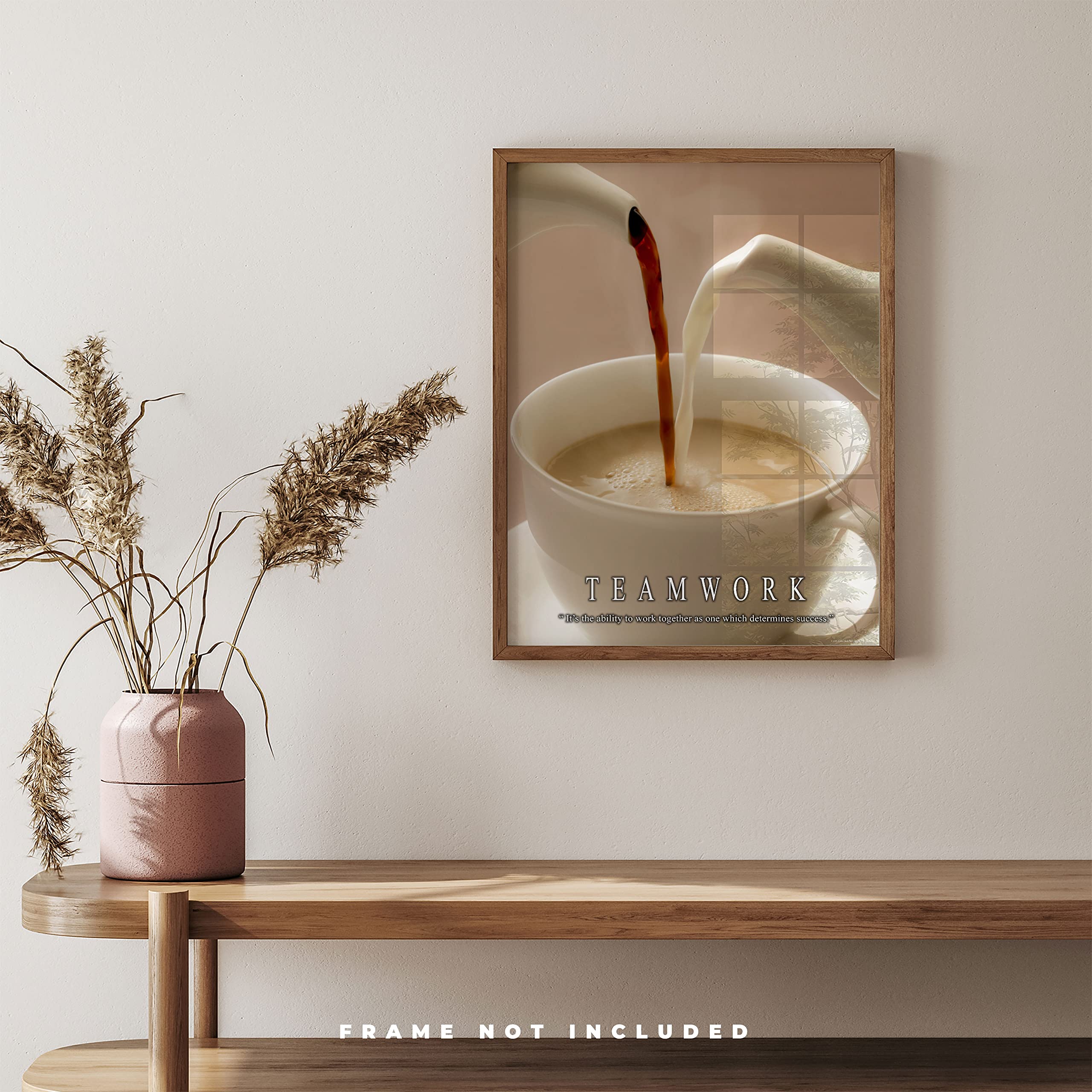 11x14 Coffee Motivational Poster Art Print - Grinder, Beans & Espresso Pot Wall Decor for Home, Office & Café - Perfect Coffee Lover Gift & Kitchen Decor