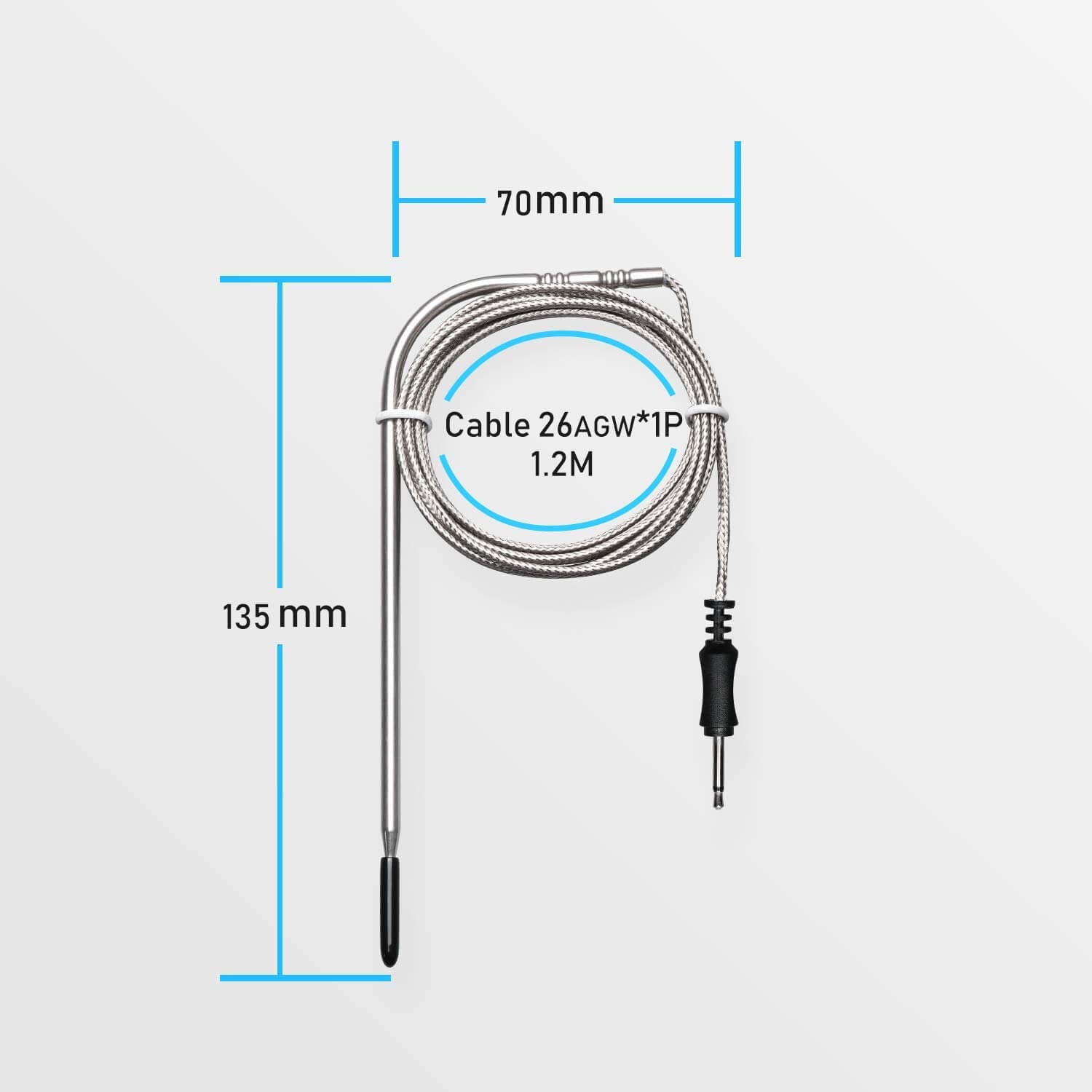 Replacement Meat & Oven Probe Thermometer for IRF 4S & IBBQ 4T - High Accuracy BBQ Grill & Smoker Accessories for Perfect Steak, Turkey, and Roast Cooking