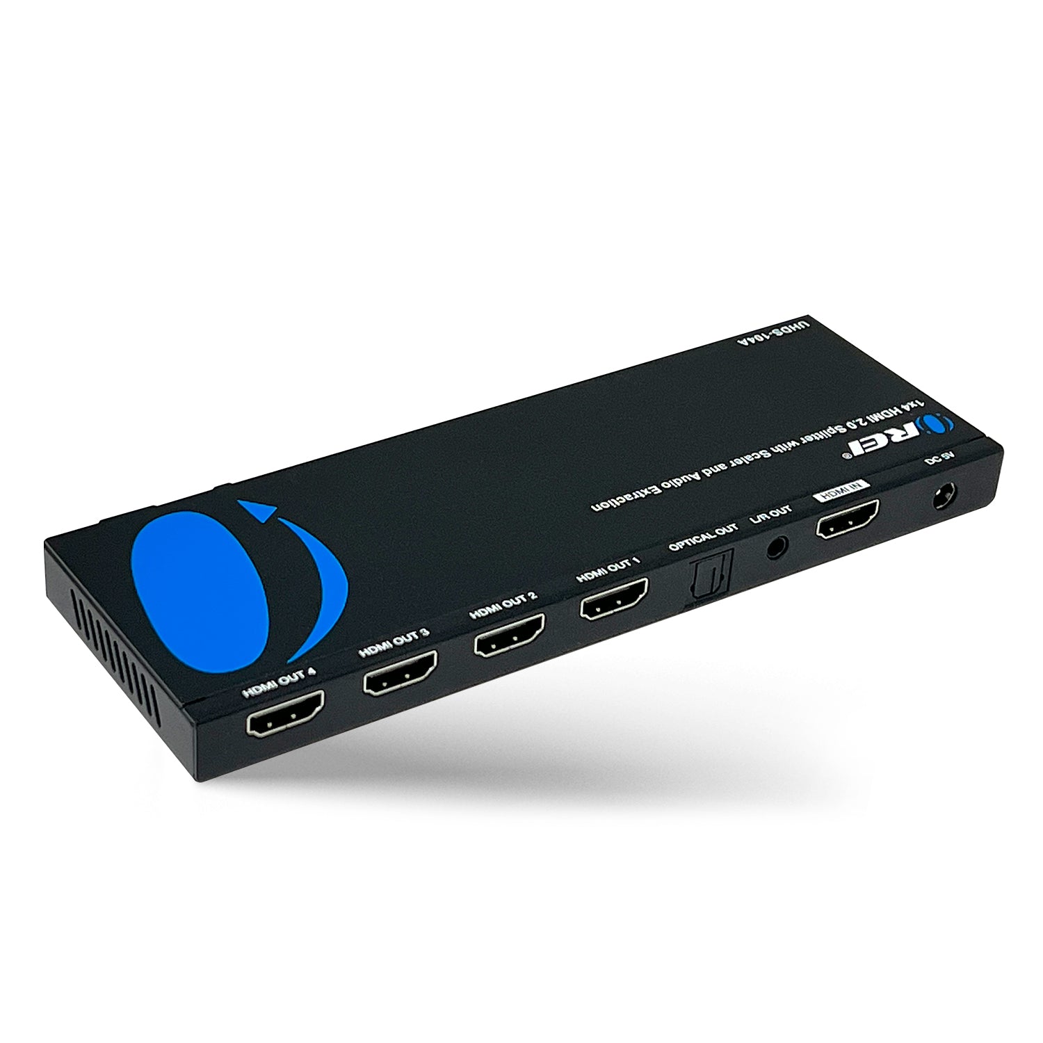4K@60Hz 1x4 HDMI Splitter with Downscaler & Audio Extractor - UHDS 104A for Home Theater, Gaming & Multi-Screen Presentations