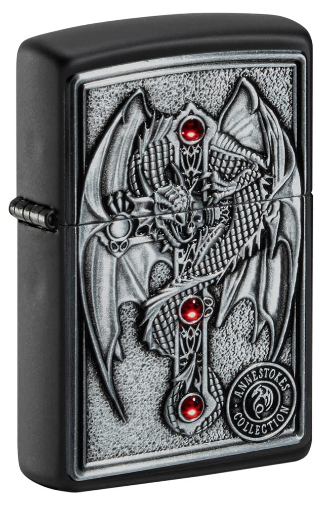 Zippo Anne Stokes Gothic Guardian Emblem Windproof Pocket Lighter - Perfect for Camping, Hiking & Outdoor Adventures