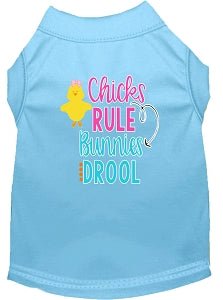 Chicks Rule Screen Print Dog Shirt - Cute Graphic Pet Tee in Multiple Colors - Perfect for Dog Lovers & Pet Birthday Parties