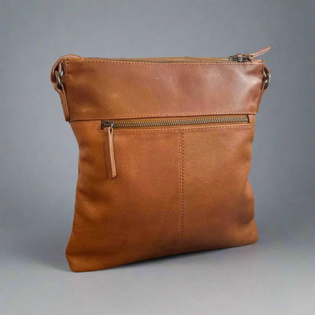 MET Three Chamber Leather Handbag Crossbody Bag for Women - Stylish & Durable Genuine Leather Purse for Work, Travel & Everyday Use
