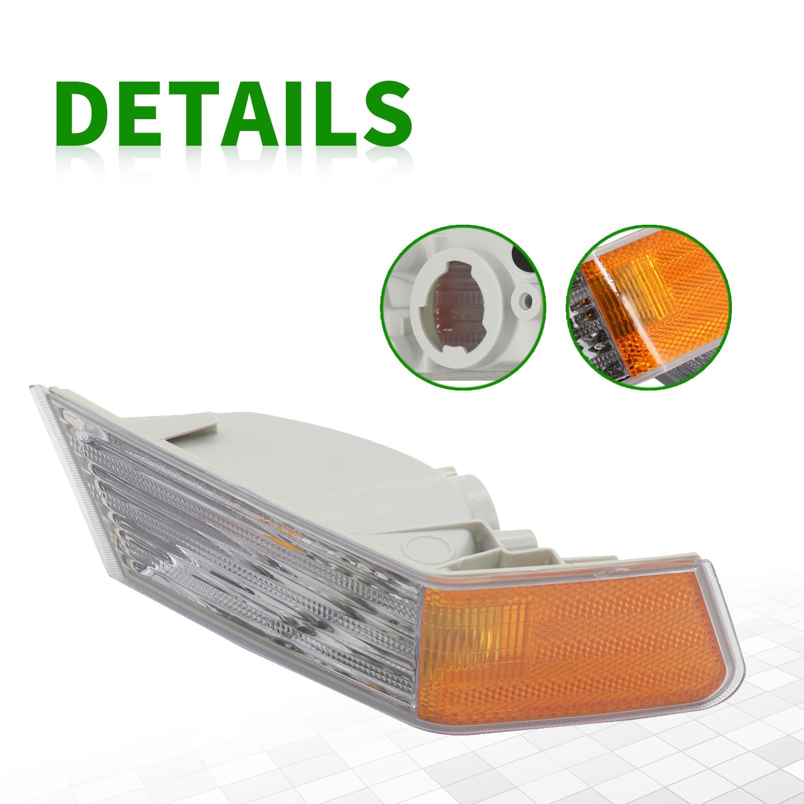 2007-2017 Jeep Patriot Replacement Front Turn Signal Lights - Compatible with Part Numbers 68004180AC, 68004181AC, CH2527102, CH2526102 - Durable Amber Lens for Enhanced Visibility & Safety - Perfect for Off-Roading, Daily Commuting & Night Driving