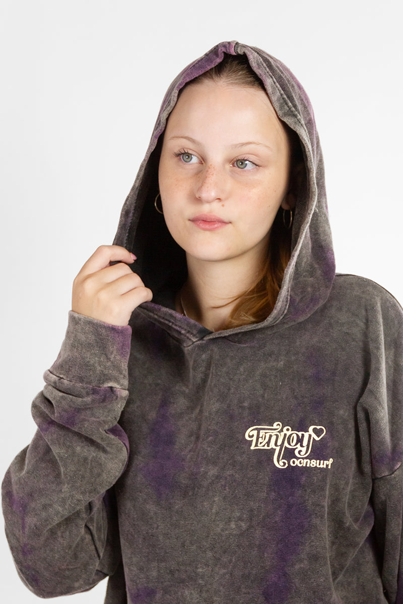 Women's Oxy Wash Violet Hoodie (S1) - Cozy & Stylish for Casual Wear, Outdoor Activities & Loungewear