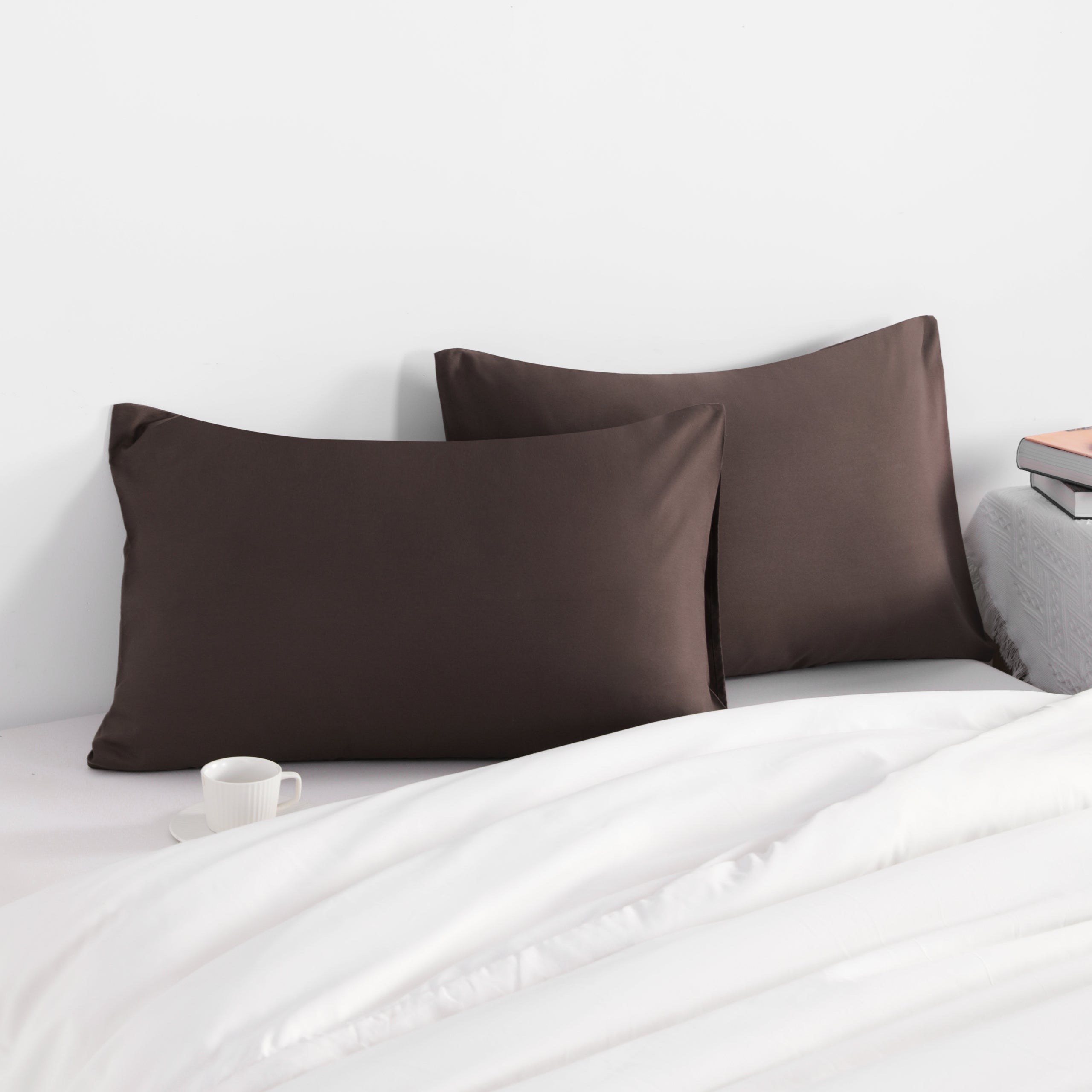 2 Pack Microfiber Queen Pillowcases with Envelope Closure - Soft Hypoallergenic Pillow Covers for Bedroom, Hotel & Travel - NTBAY®
