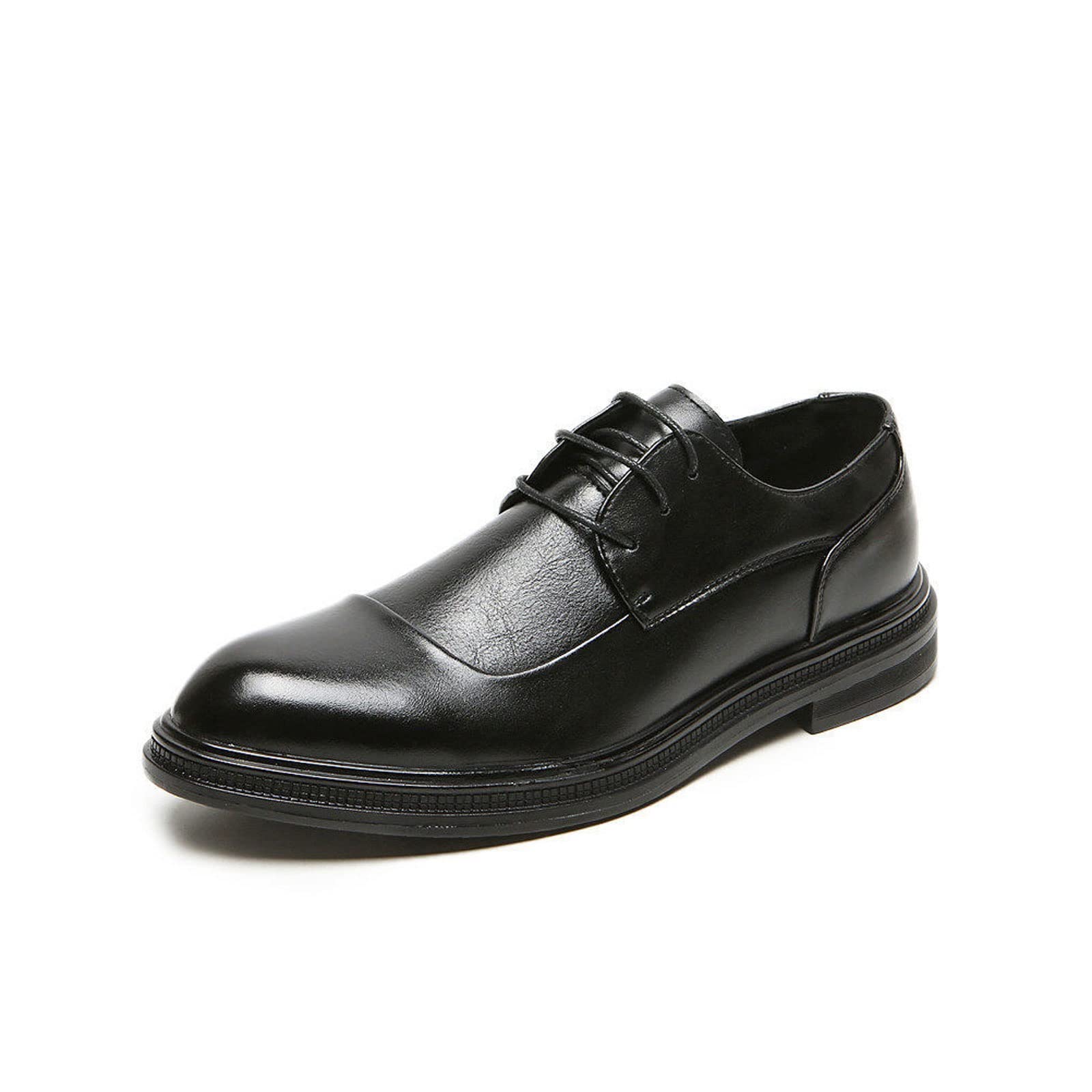 Premium Men's Oxford Dress Shoes - Pointed Toe Lace-Up Formal Leather Shoes for Business & Office (Black, Brown) | Comfortable & Stylish for Weddings, Interviews & Professional Events (Size 41)